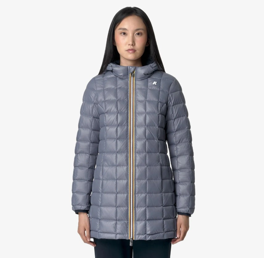 k way denise st thermo double blue d grey blue a giubbino k8134cw asc