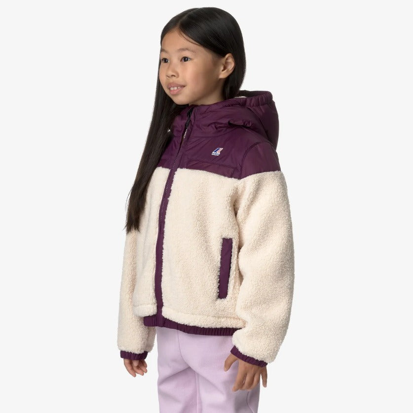 k way p jildaz orsetto ecru violet dk purple giubbino k3124lw d0n