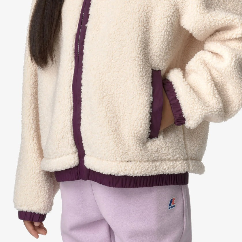 k way p jildaz orsetto ecru violet dk purple giubbino k3124lw d0n