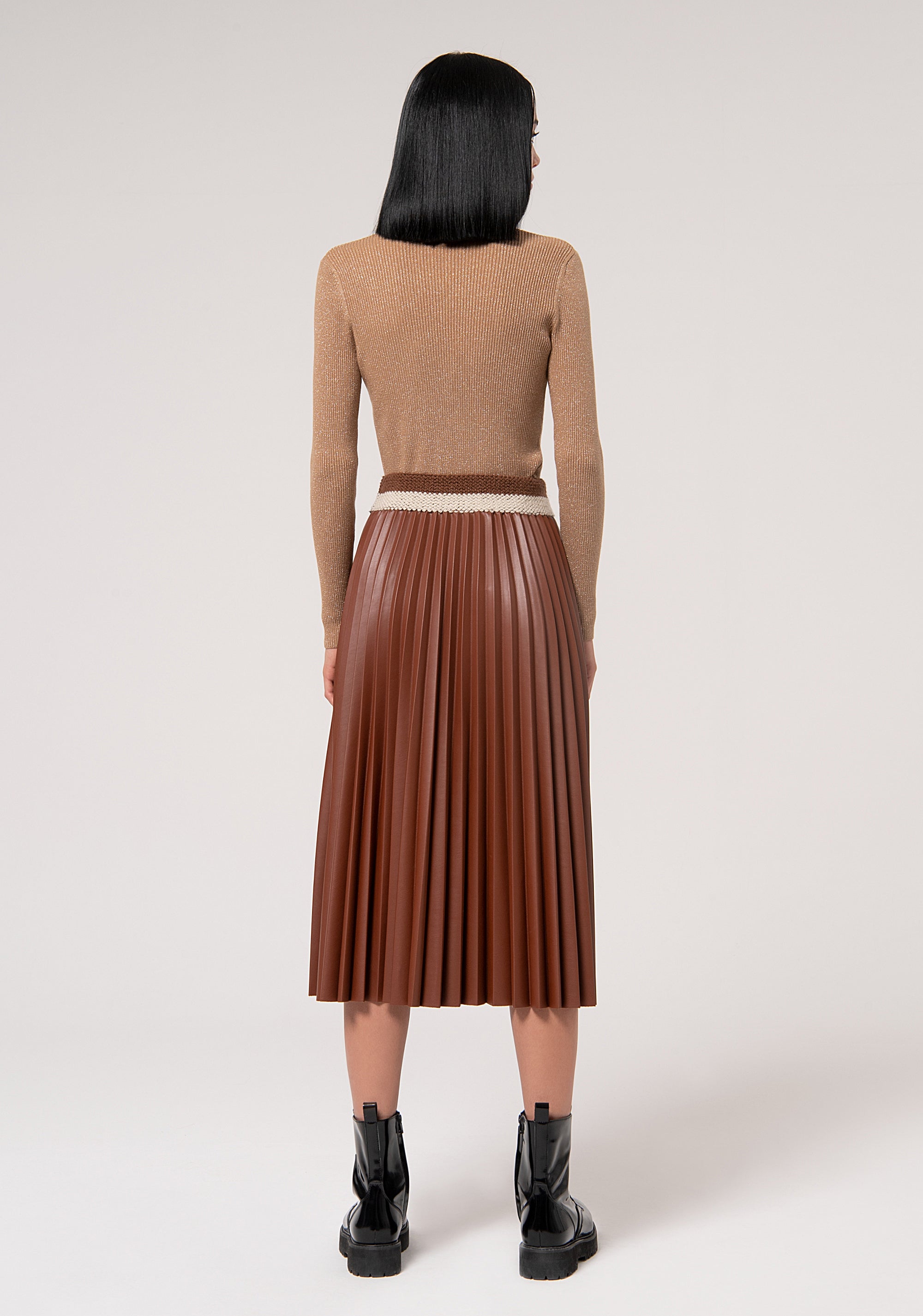 Midi Skirt Pleated Nuts