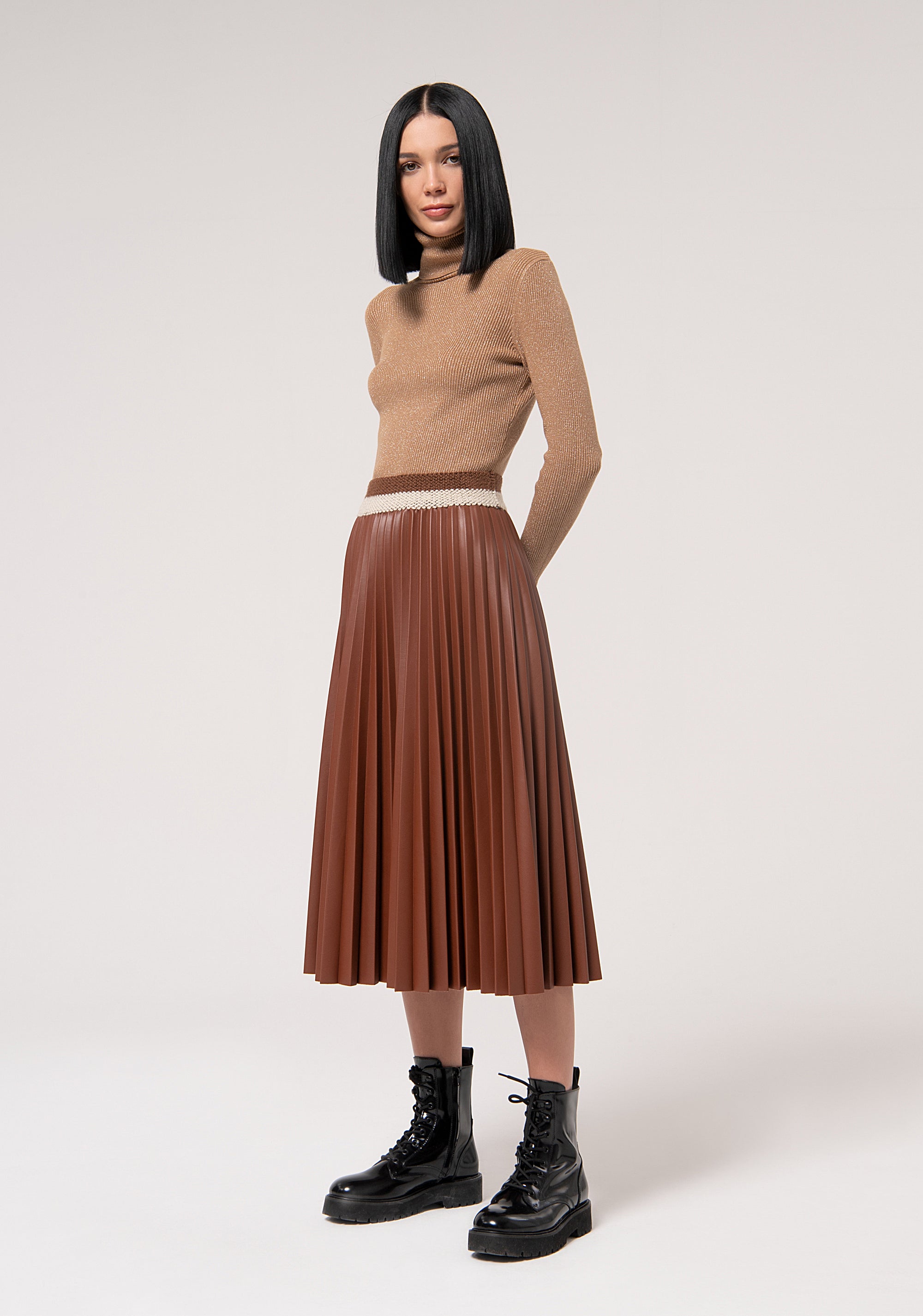 Midi Skirt Pleated Nuts