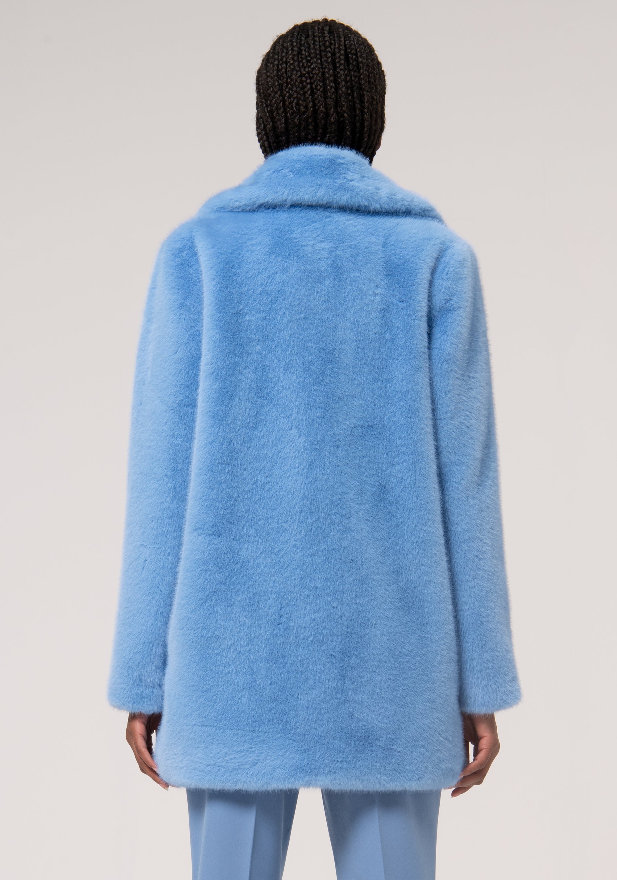 Caban Fake Fur Sky