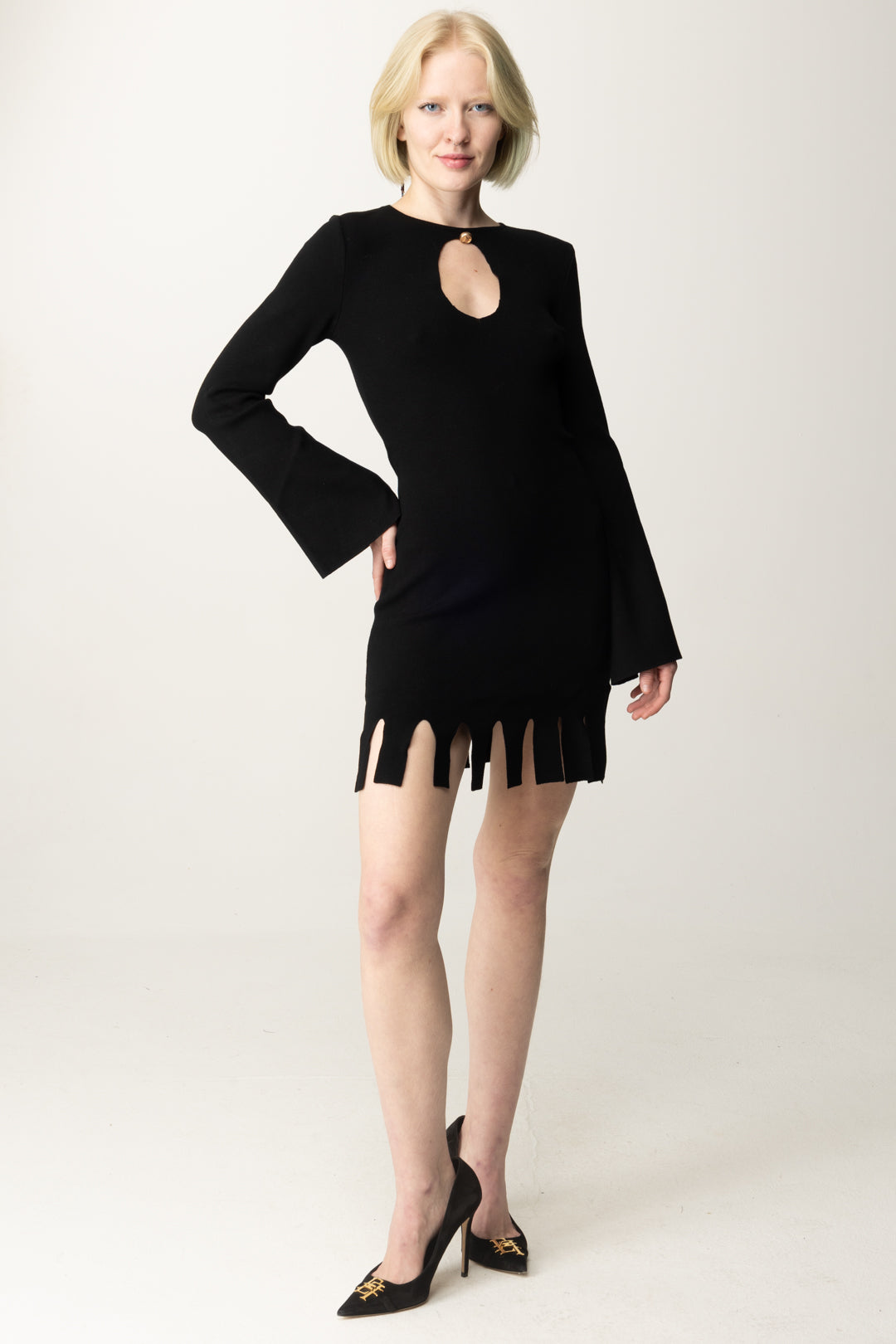 Black Panelled Short Dress