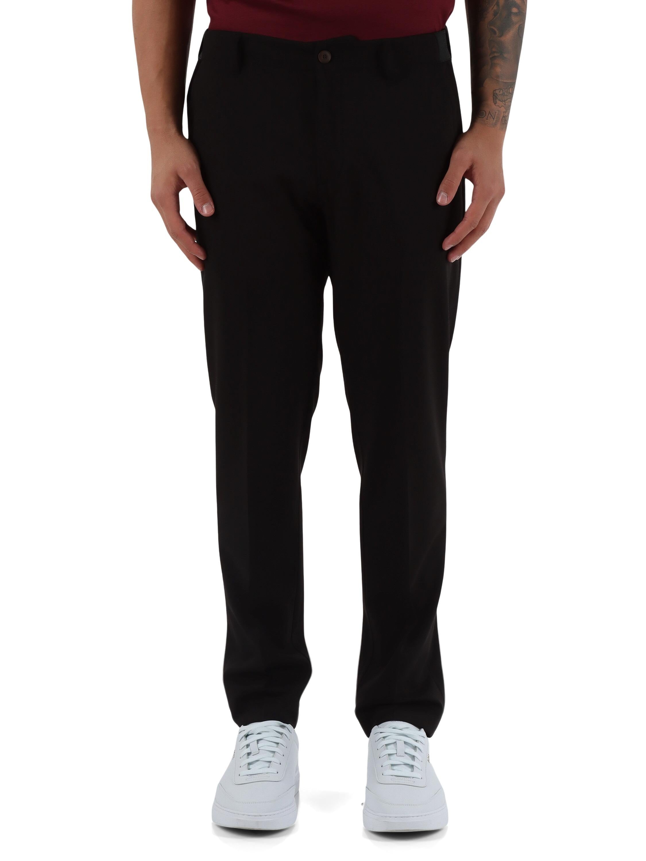DANIELE ALESSANDRINI<BR/>Pantaloni slim fit PORTOFINO in misto lana NERO DA1FW26P007 101 DANIELE ALESSANDRINI
