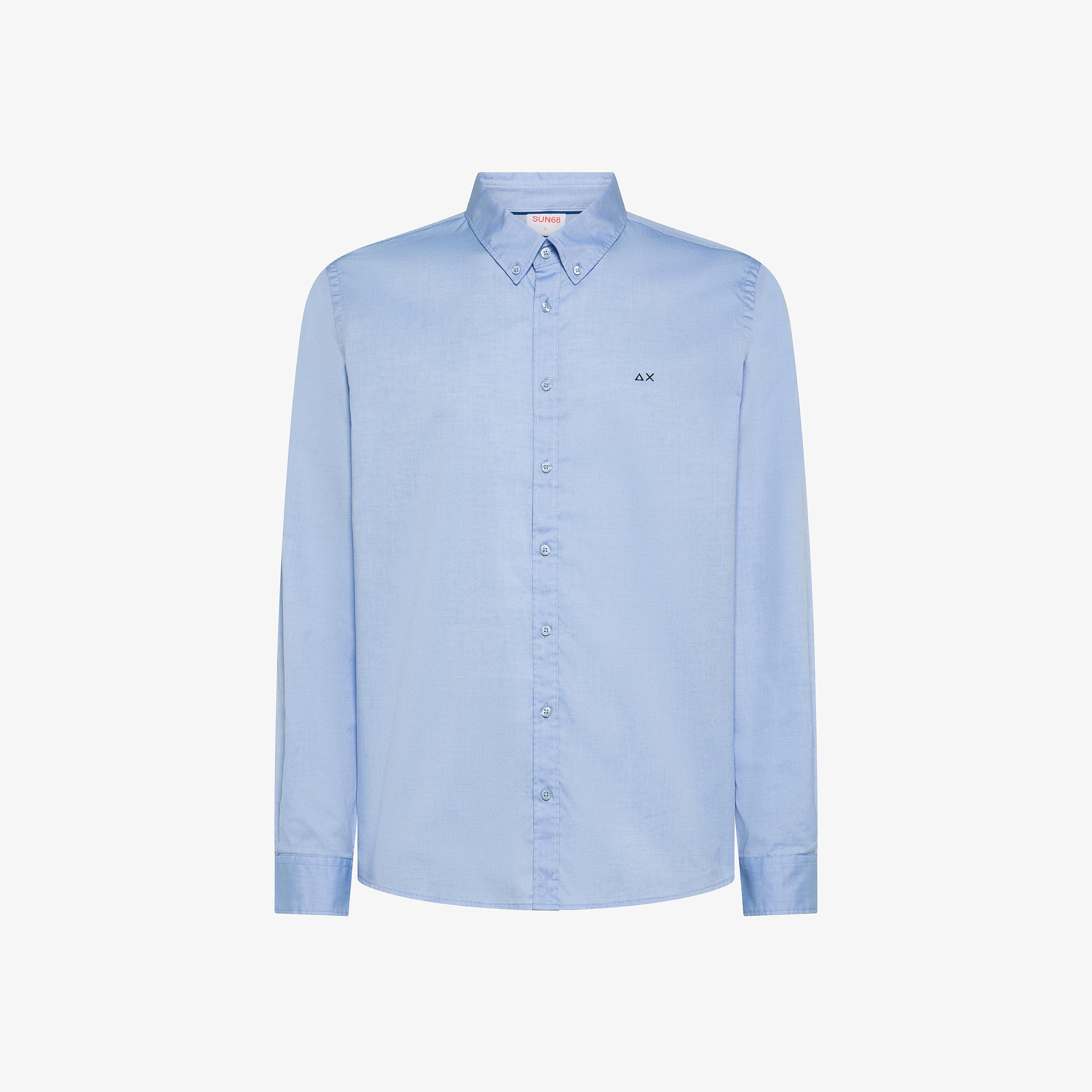 SUN68 Camicia button down in cotone Oxford azzurro S45101 05 SUN 68