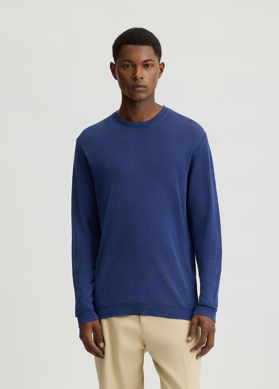 Maglia Liu-Jo in lino e cotone Blu Lapis