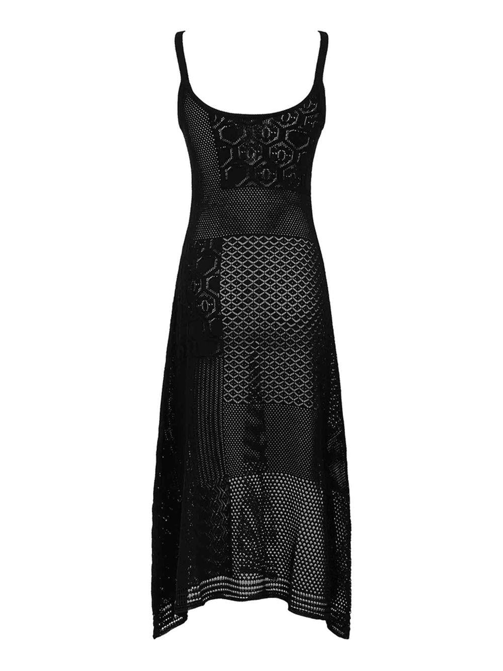 Vestito Longuette Akep Punto Pizzo Nero