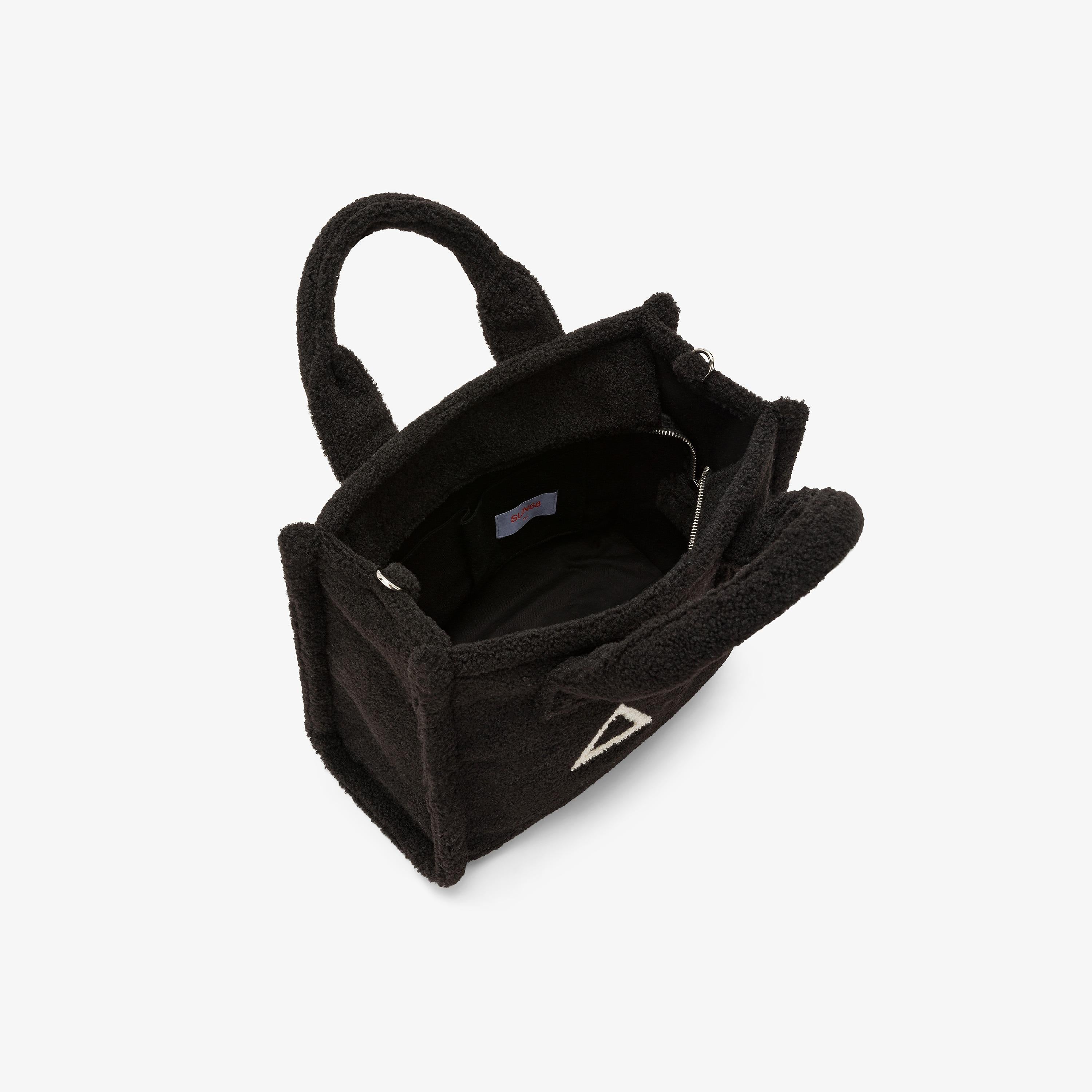 Shopping bag midi Cali in teddy nero X45224 11 SUN 68