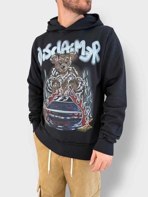 Felpa con cappuccio disclaimer  nera 25IDS55148 NERO DISCLAIMER