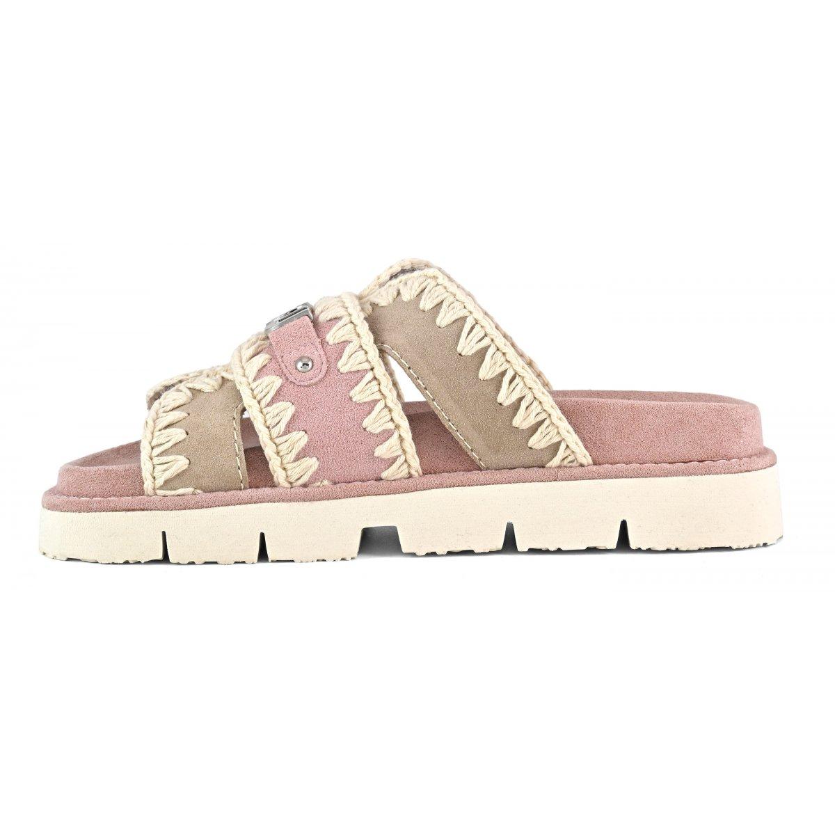 Bio Sandal Bicolor Metal Log Tea-Pink Sand