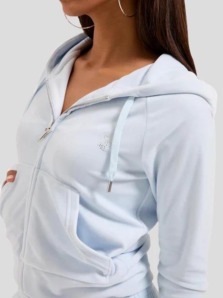 JUICY COUTURE<BR/>W MADISON OUTLINE HOODIE CELESTE VIJH70698WPF J11 JUICY COUTURE