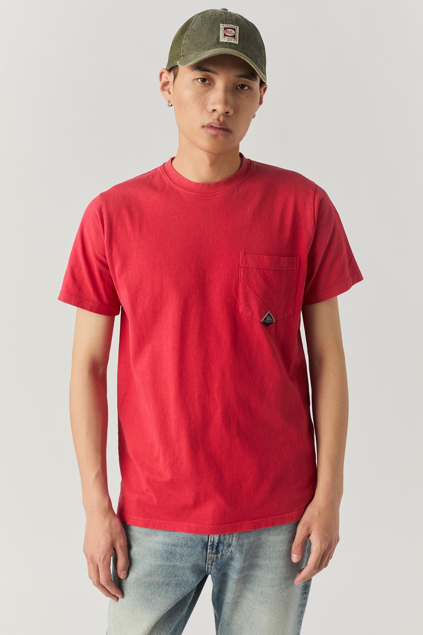 T-SHIRT ROY ROGER'S POCKET IN JERSEY CORAL RRU90048CA160111 C0077 ROY ROGER'S