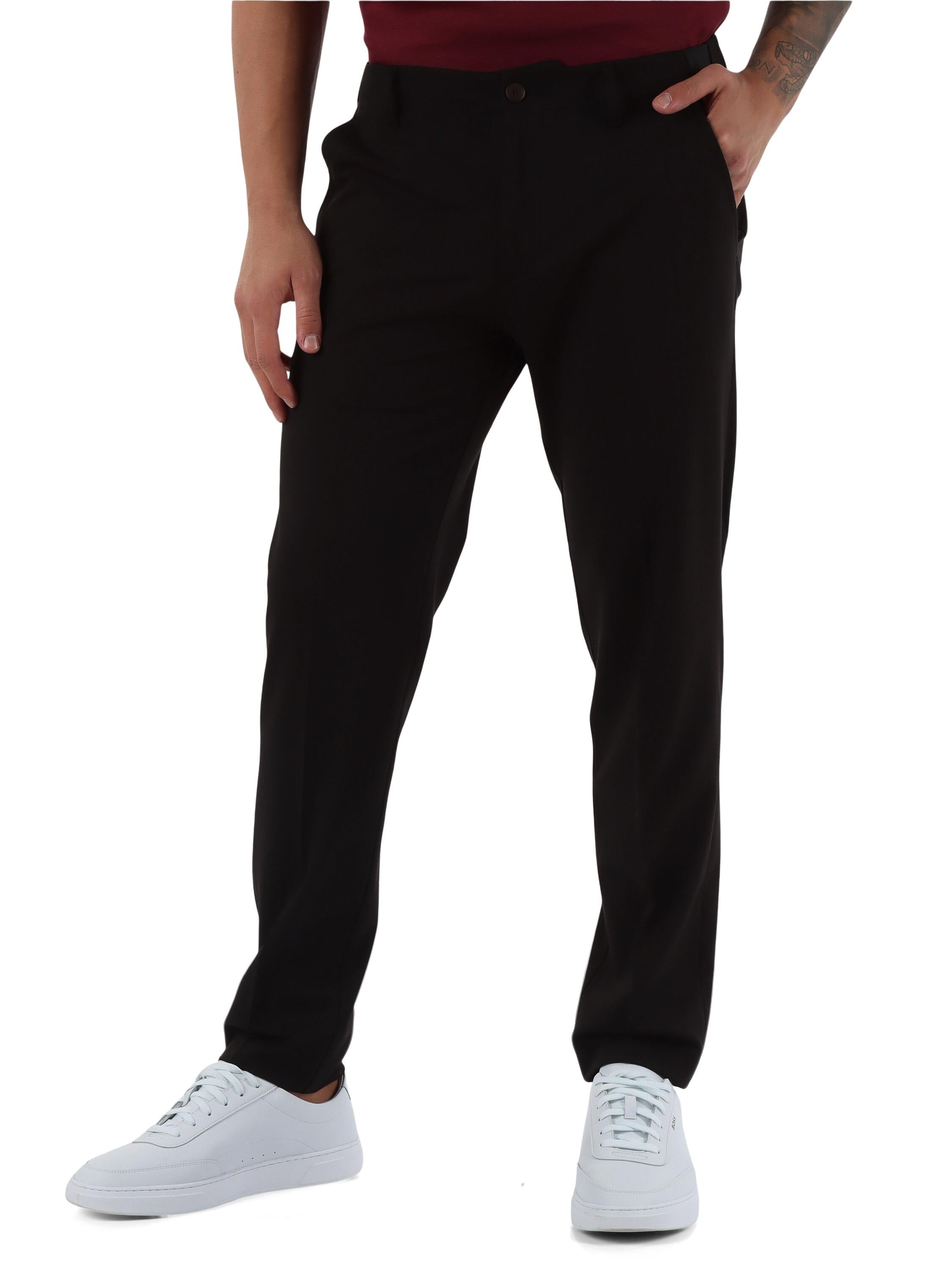 DANIELE ALESSANDRINI<BR/>Pantaloni slim fit PORTOFINO in misto lana NERO DA1FW26P007 101 DANIELE ALESSANDRINI