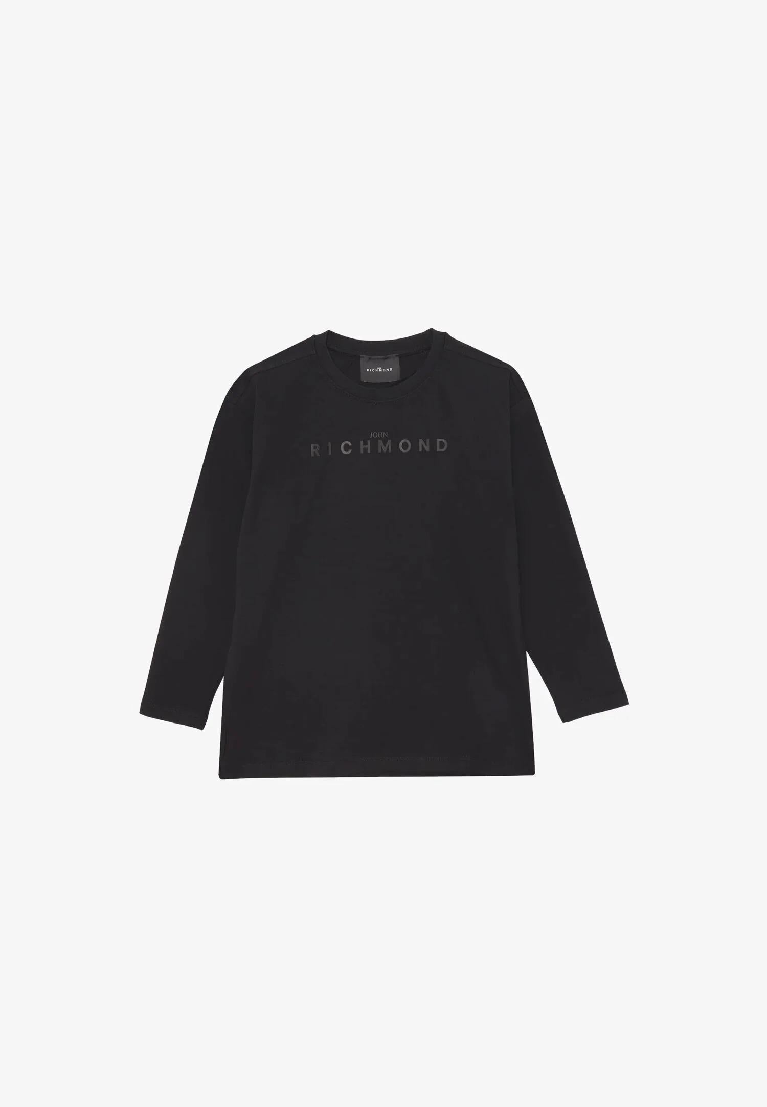 John Richmond t-shirt bambino nera manica lunga in cotone RBA25016TS BLACK Richmond kids
