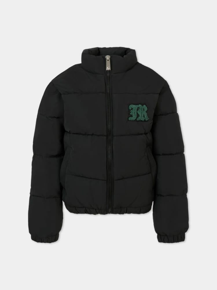 John Richmond giubbotto kids junior baple nero con logo sul petto RBA25014PI BLACK Richmond kids