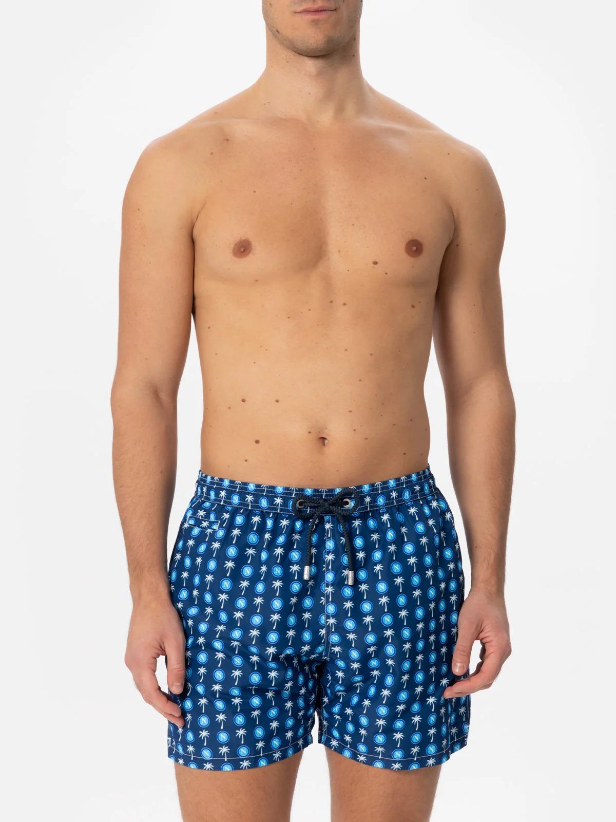 Costume da bagno da uomo in tessuto leggero con stampa logo Napoli | SSC NAPOLI EDIZIONE SPECIALE LIG0003 09601D MC2 SAINT BARTH