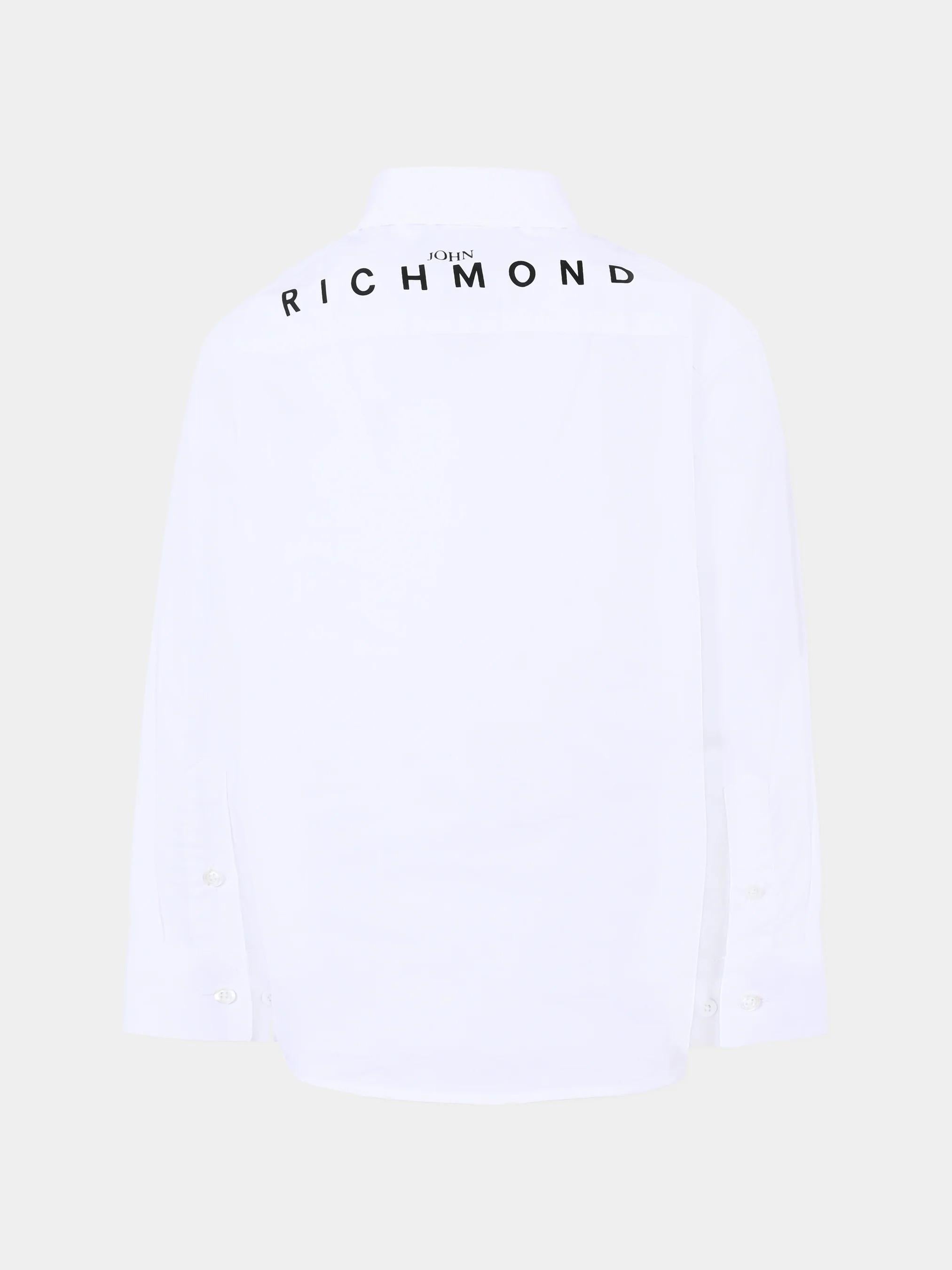 John Richmond Camicia bianca per bambino con logo RBA25129CA WHITE Richmond kids