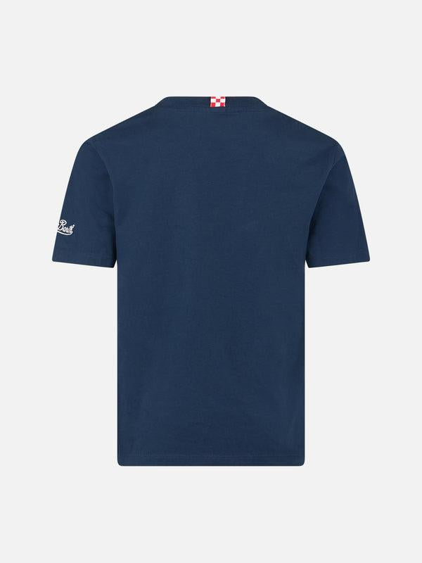 T-shirt da bambino in cotone con stampa Vespa e ricamo Special Summer TSH0001 02646H MC2 SAINT BARTH