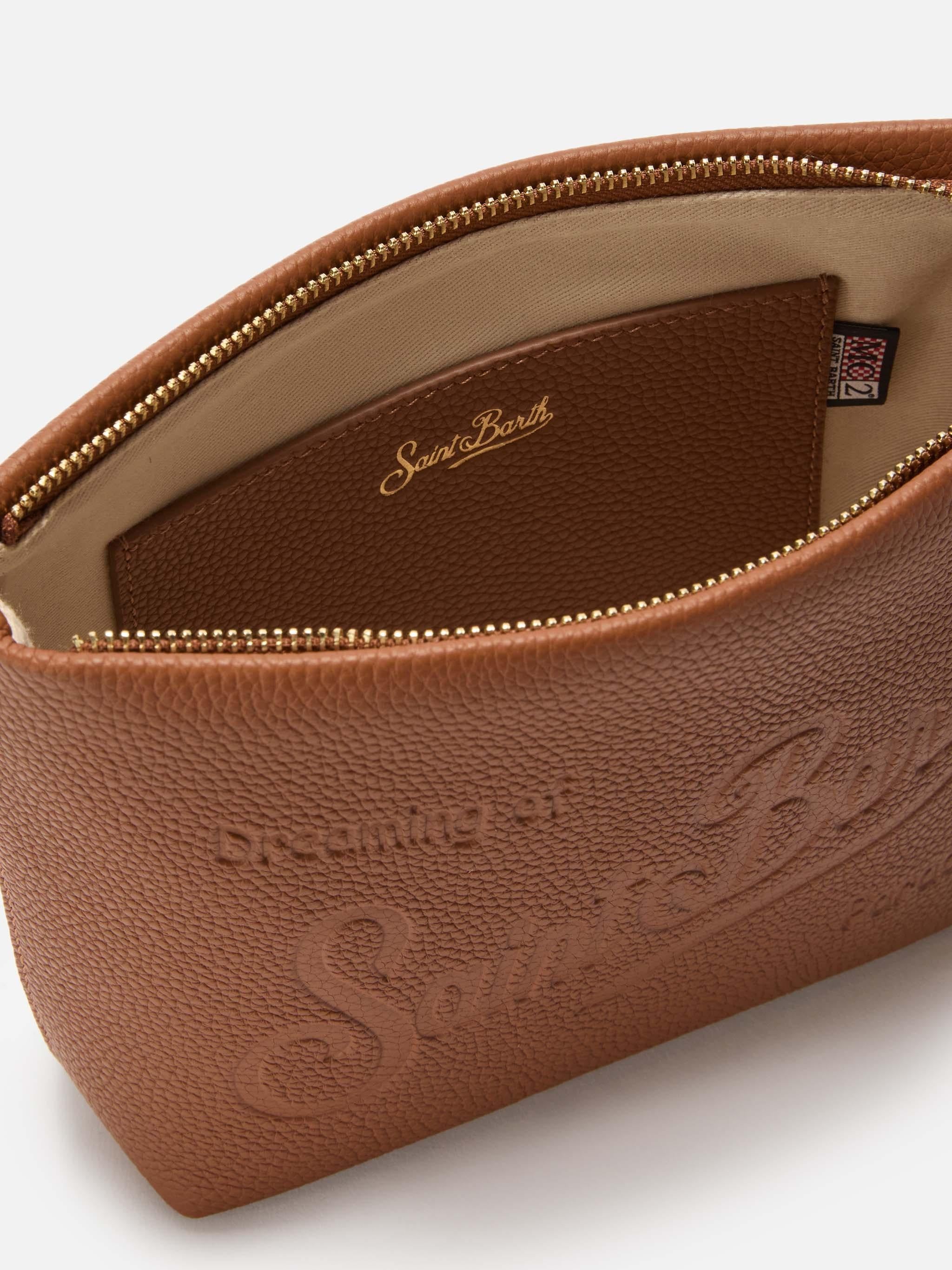 Borsa a spalla Aline Bag in pelle martellata cuoio ALI0034 00532I MC2 SAINT BARTH