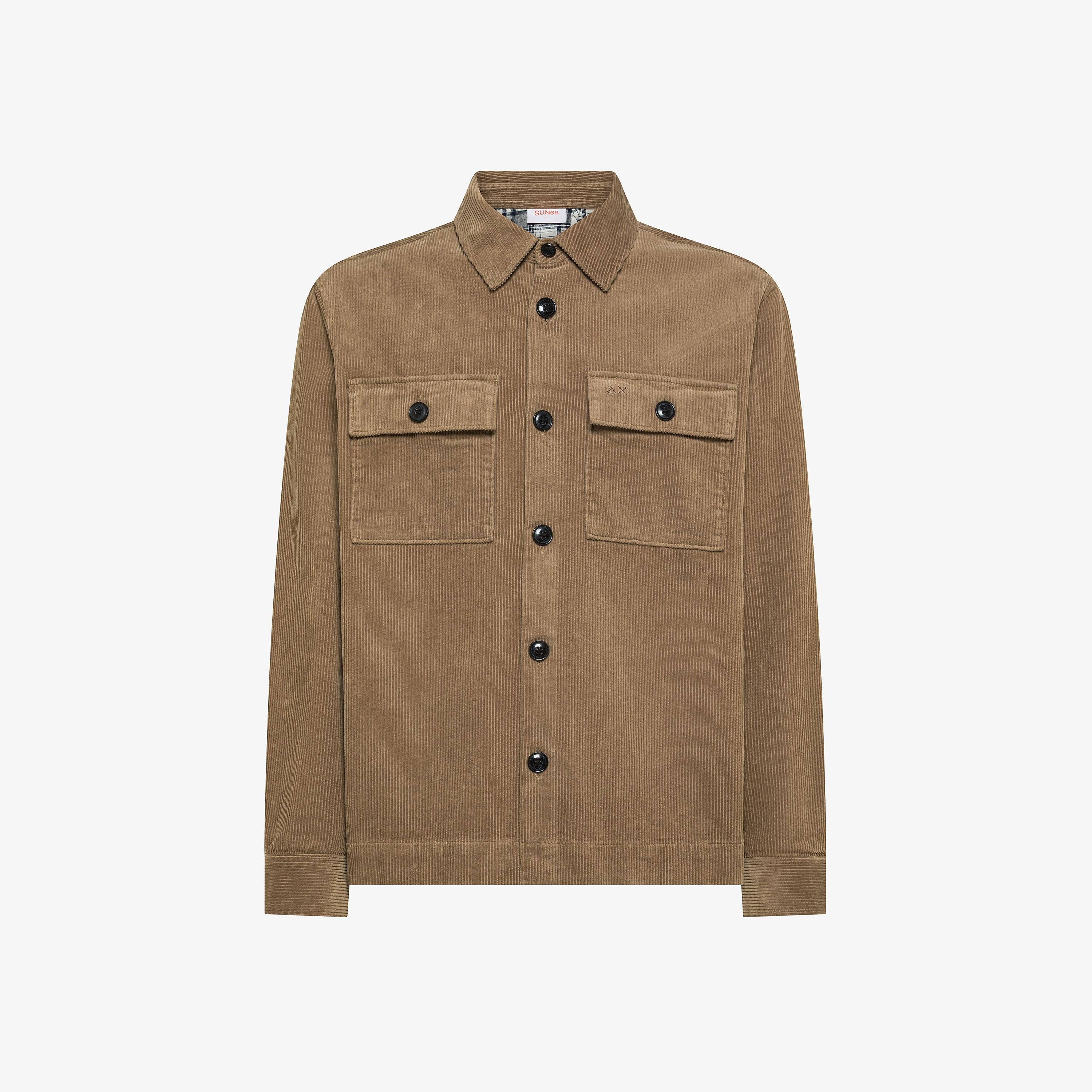 SUN68 Giacca overshirt in velluto di cotone Beige S45111 16 SUN 68