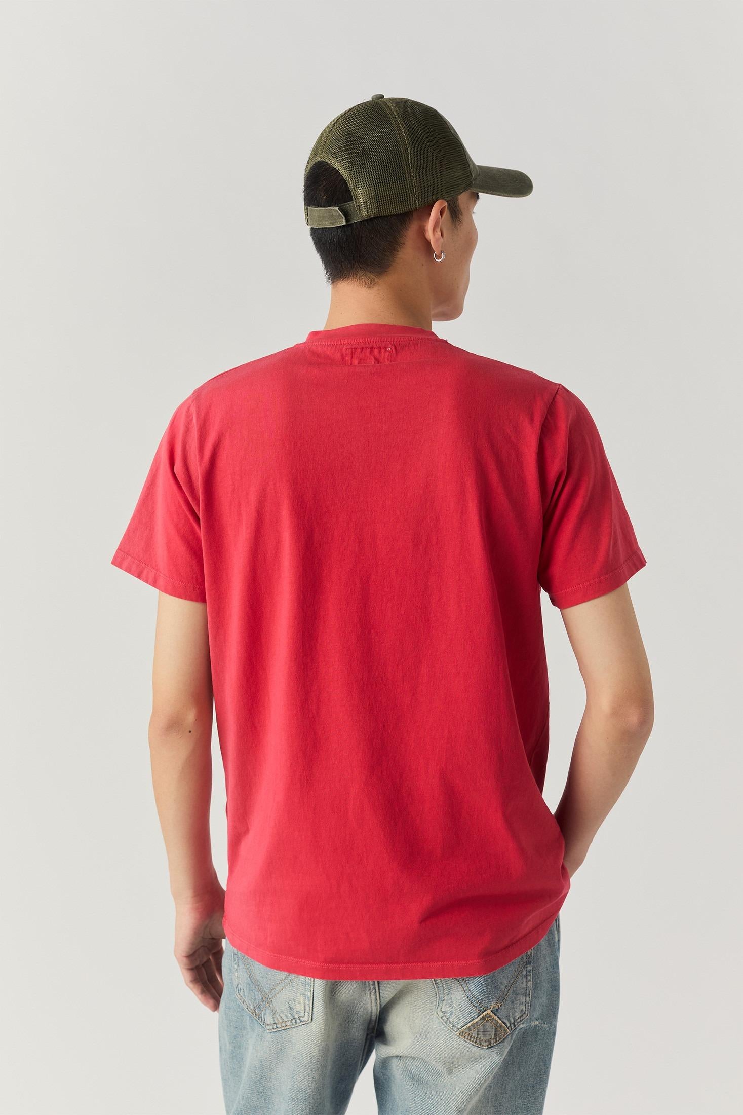 T-SHIRT ROY ROGER'S POCKET IN JERSEY CORAL
