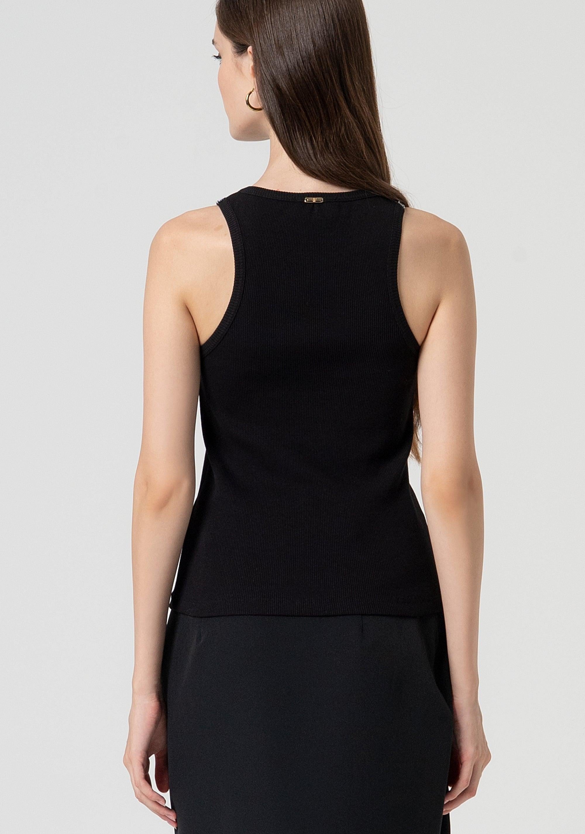 Top slim senza maniche black