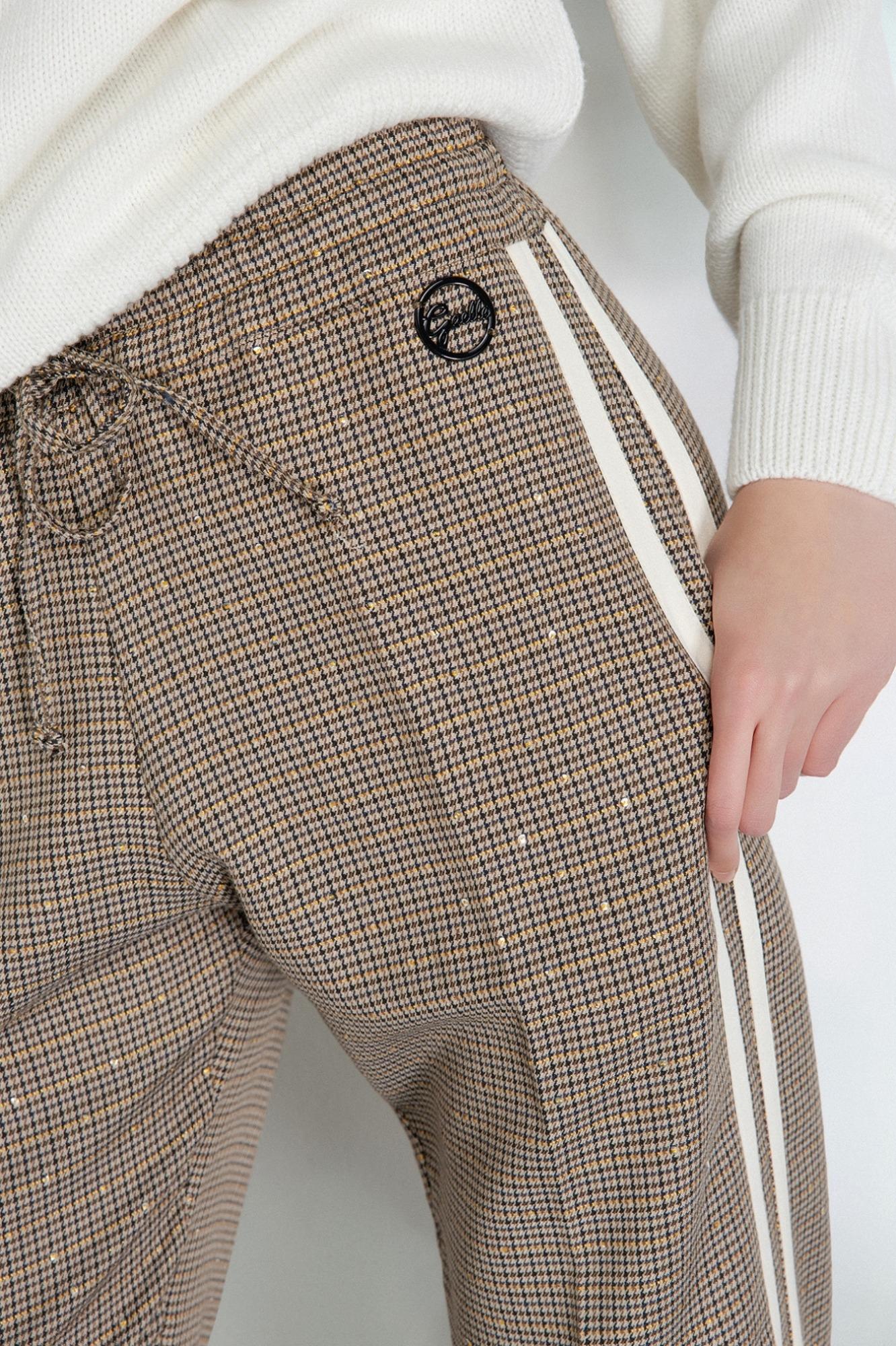 Pantalone Dritto Morbido Con Laccetti In Vita E Bande Laterali Cammello - Gaëlle Paris GAABW06875-TMTP0019 CAMM GAELLE