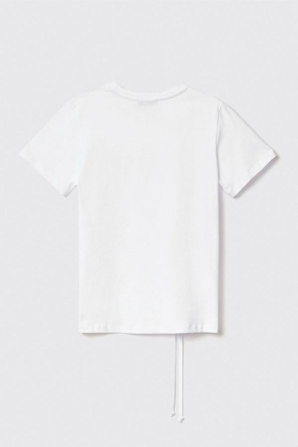 T-shirt Gaelle in jersey con ricamo bianca