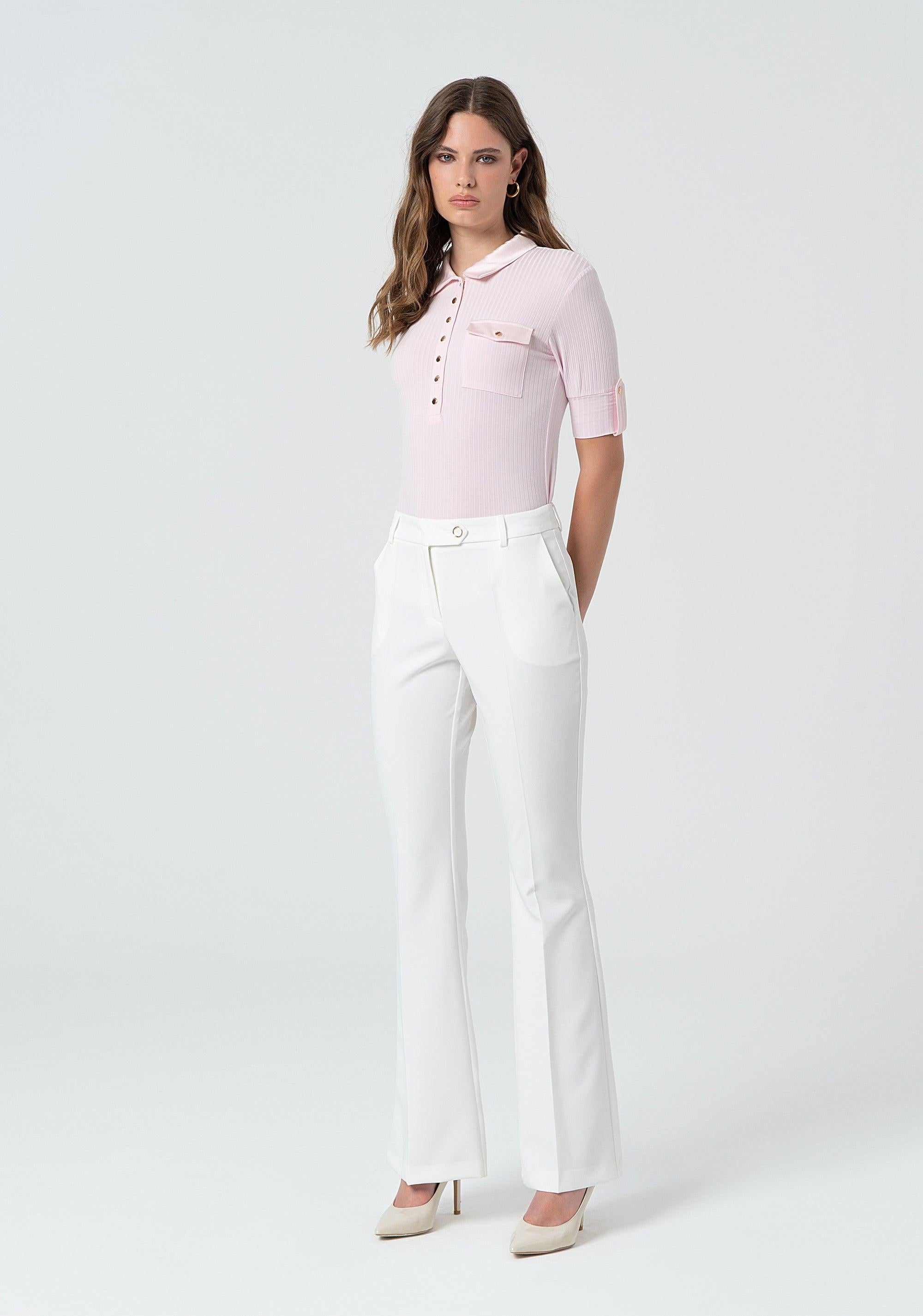 Pantalone bootcut con vita regolare
