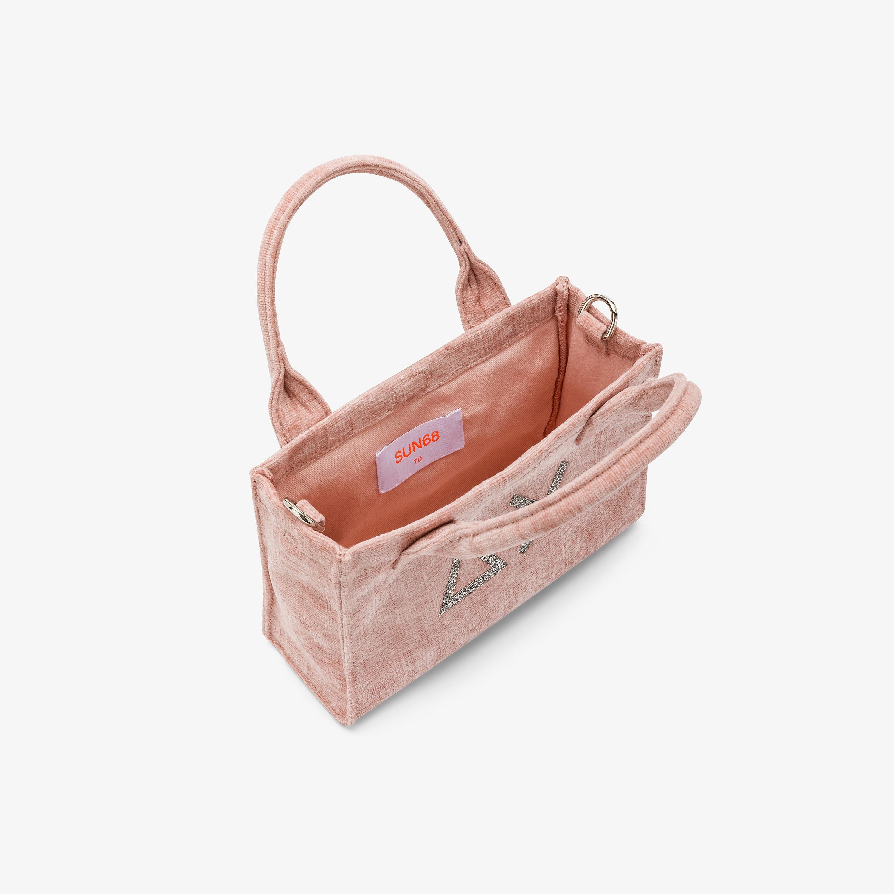 Mini shopping bag Cali in velluto rosa X45202 04 SUN 68