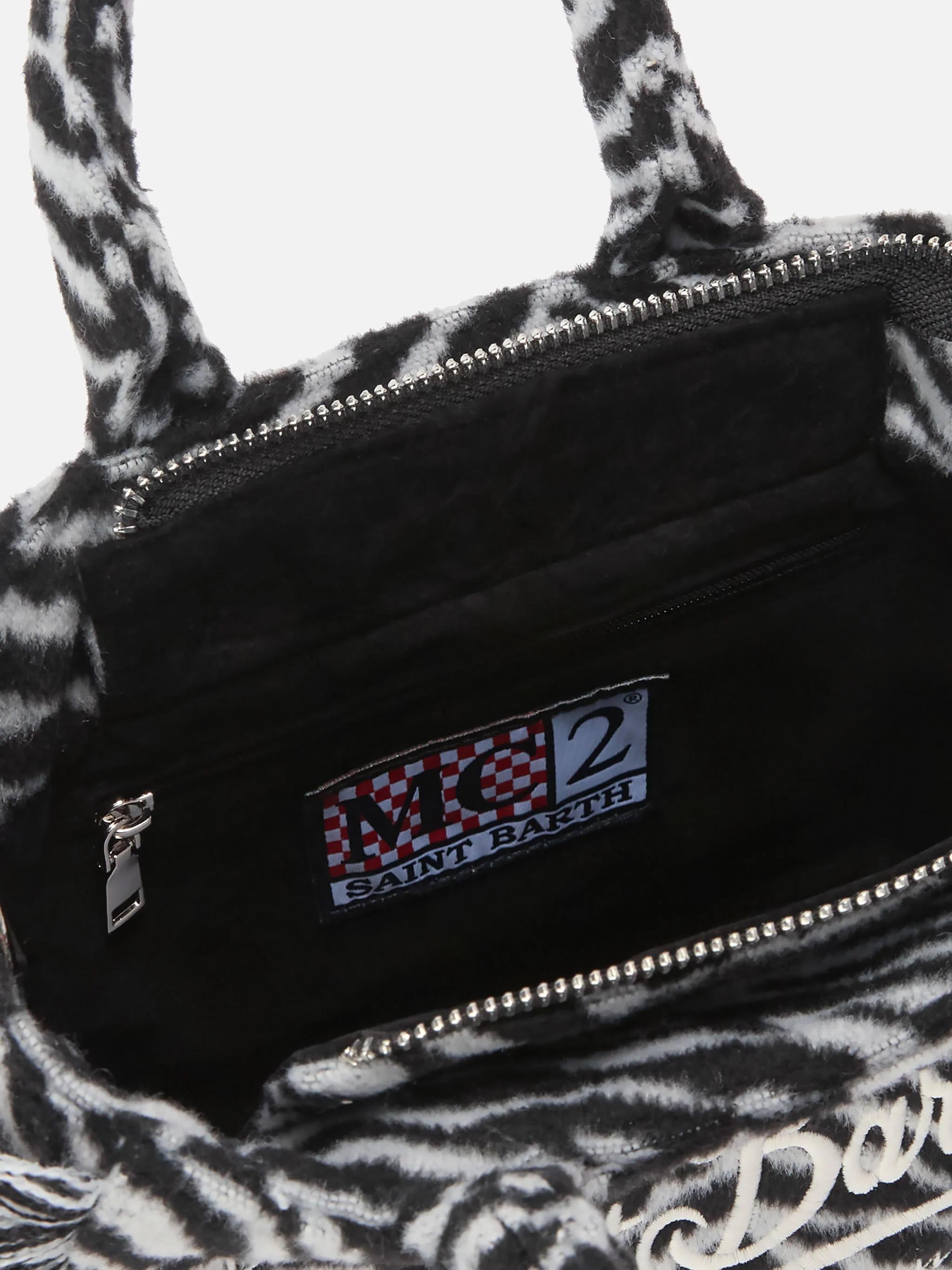 Borsa a mano Vanity Mini Felt in misto lana zebrata VAMI024 00269I MC2 SAINT BARTH
