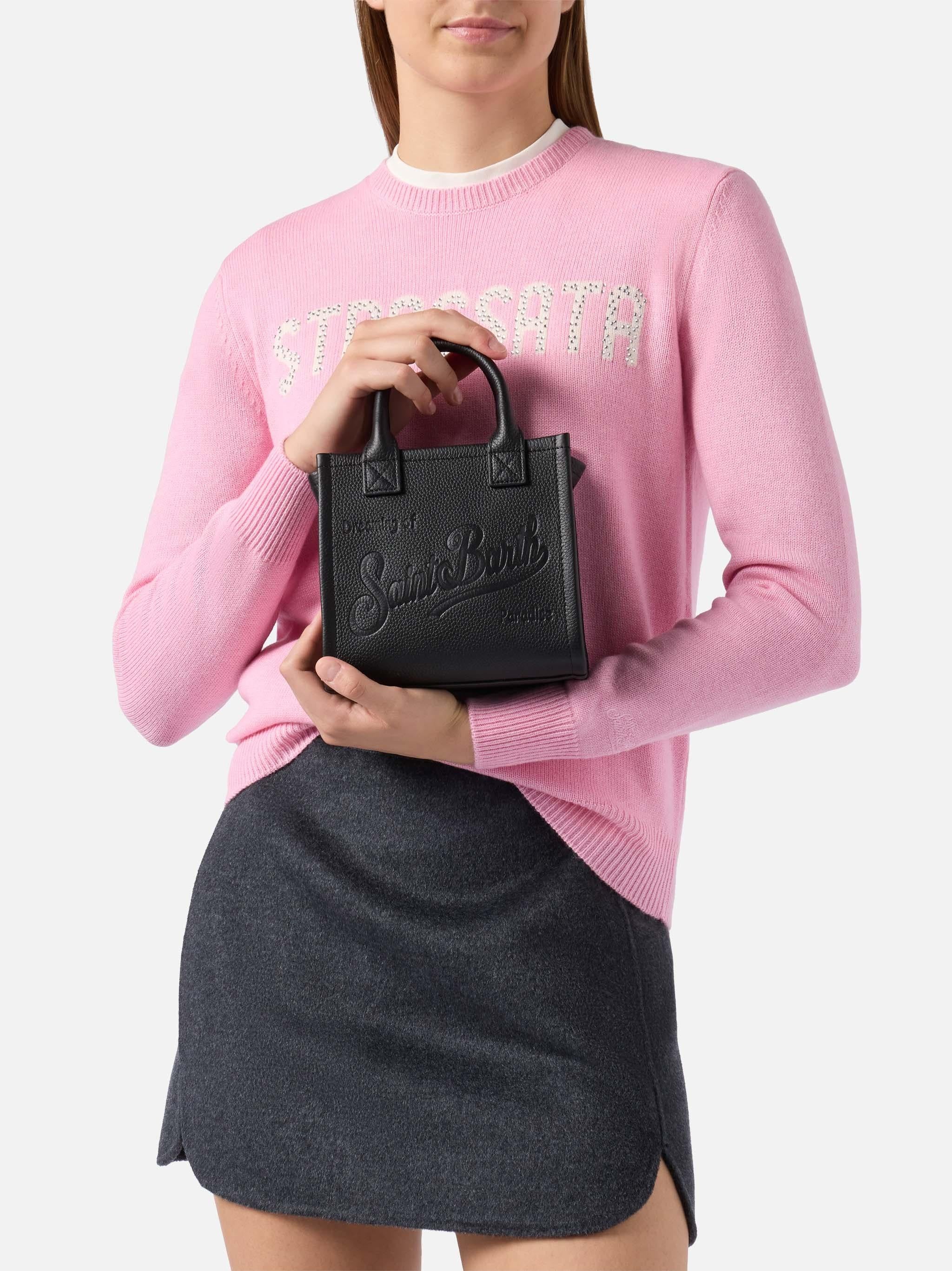 Borsa a spalla Vanity Bag Mini in pelle martellata nera VANMI 00748I MC2 SAINT BARTH