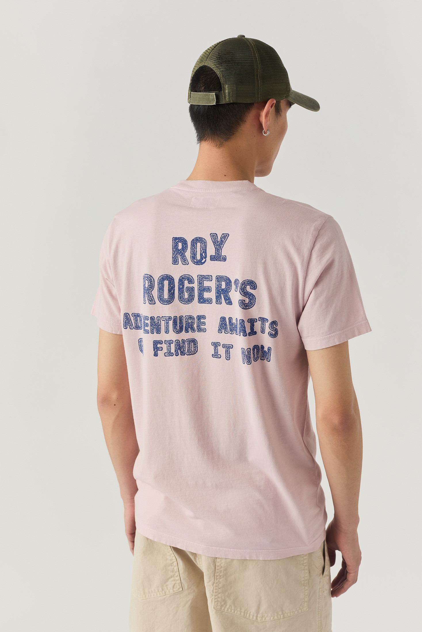 T-shirt Roy Roger's man jersey adventure stone dye Rosa