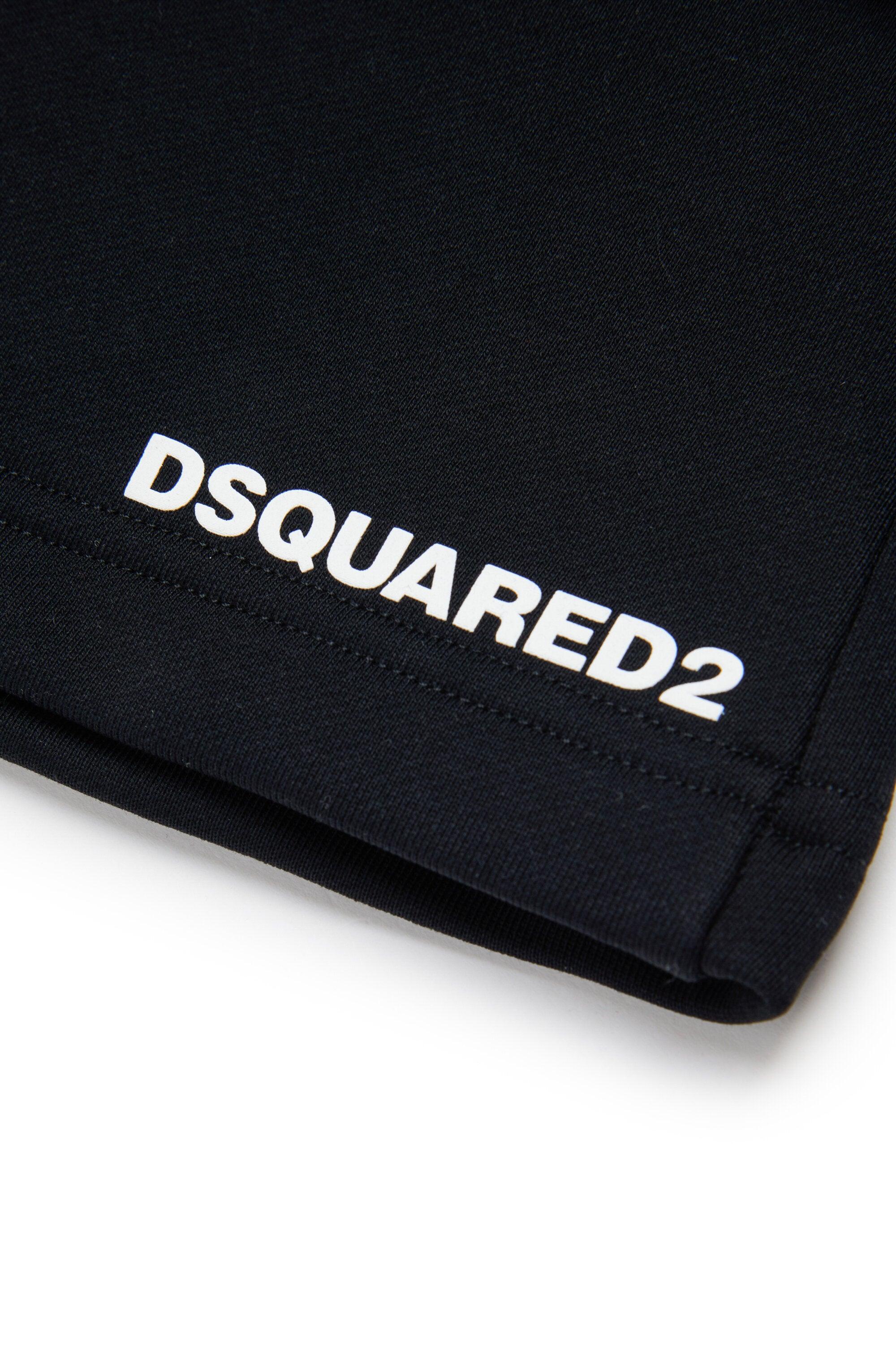 Dsquared2 Shorts in felpa con logo nero