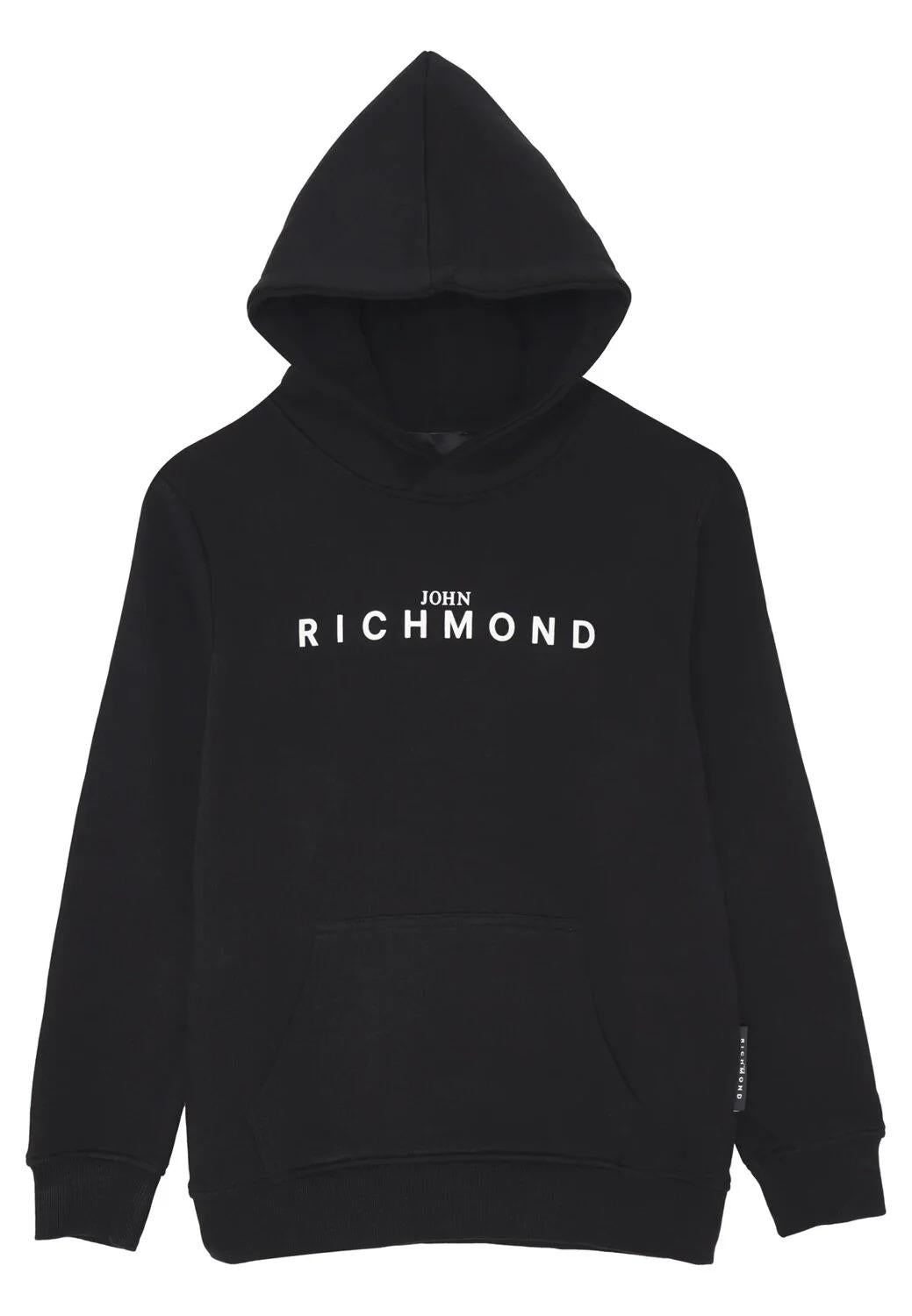 John Richmond tuta bambino nera cotone inverno con cappuccio RBA25007CF BLACK Richmond kids
