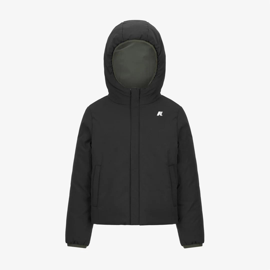 P. JACK ST WARM REVERSIBLE<BR/>GREEN BLACKISH-BLACK PURE K71337W* AGQ K-WAY