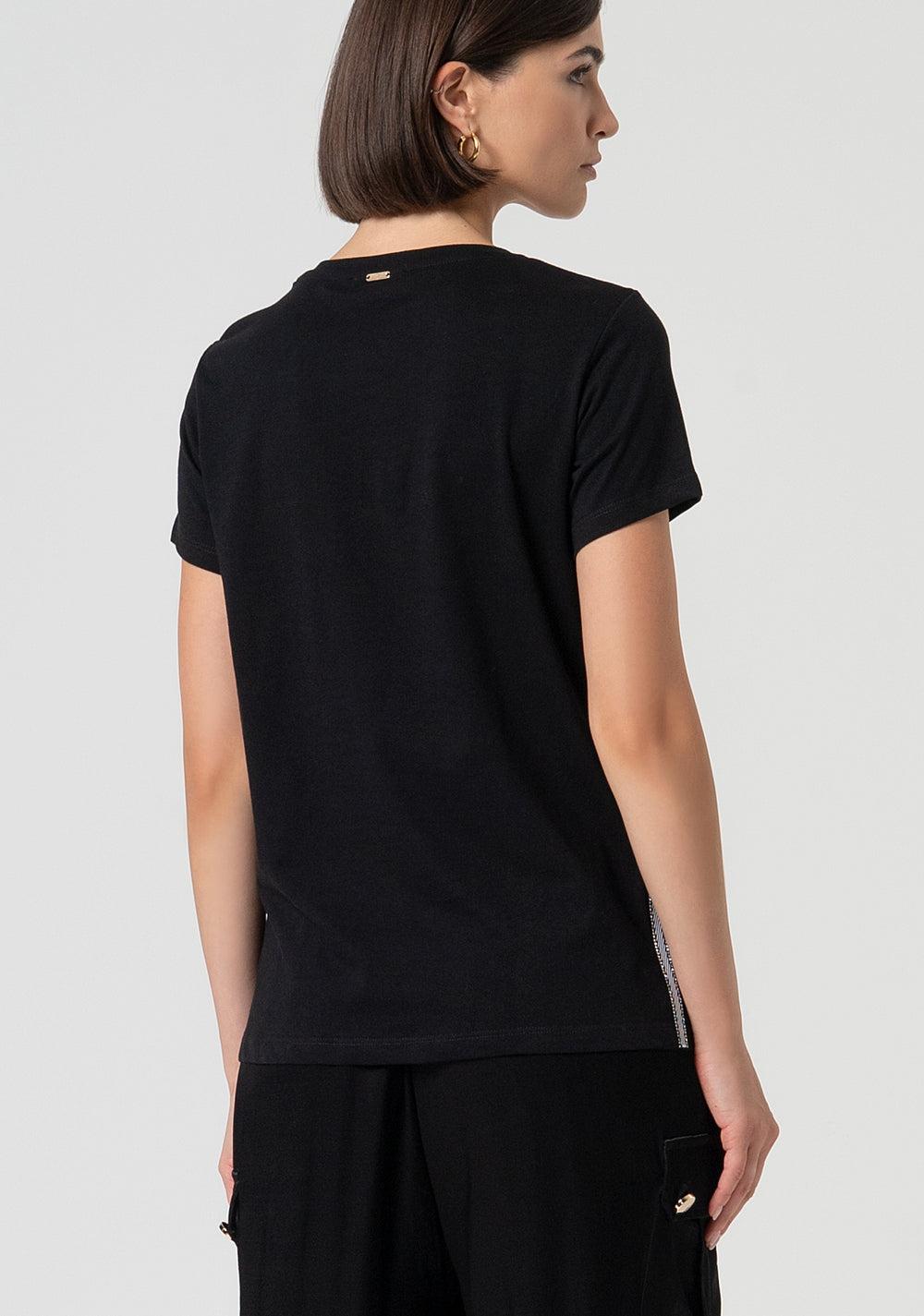 T-shirt regular in jersey di cotone black