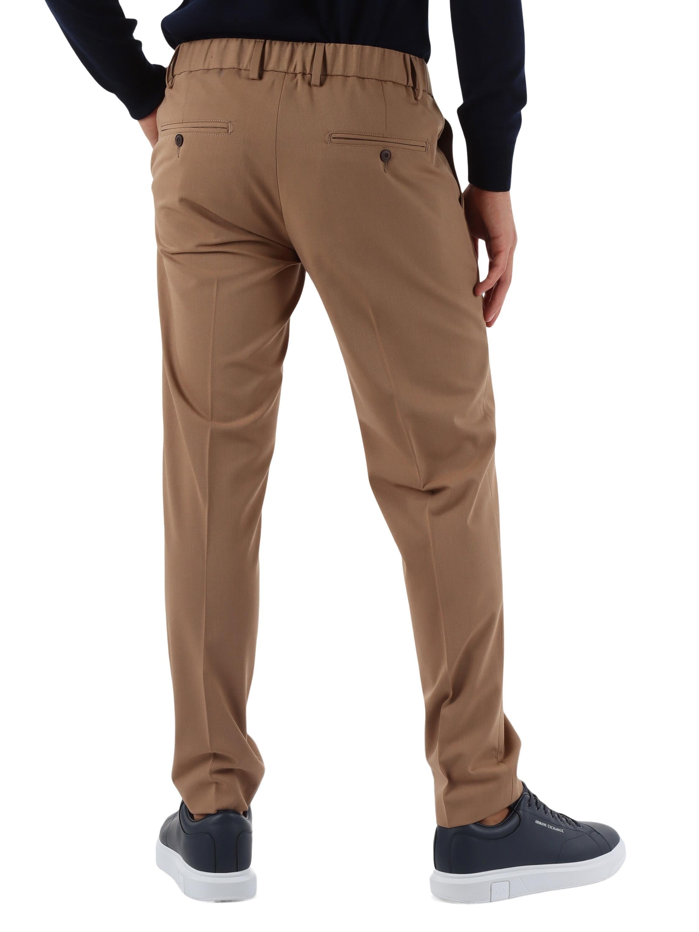 DANIELE ALESSANDRINI<BR/>Pantaloni slim fit PORTOFINO in misto lana CAMEL DA1FW26P007 470 DANIELE ALESSANDRINI