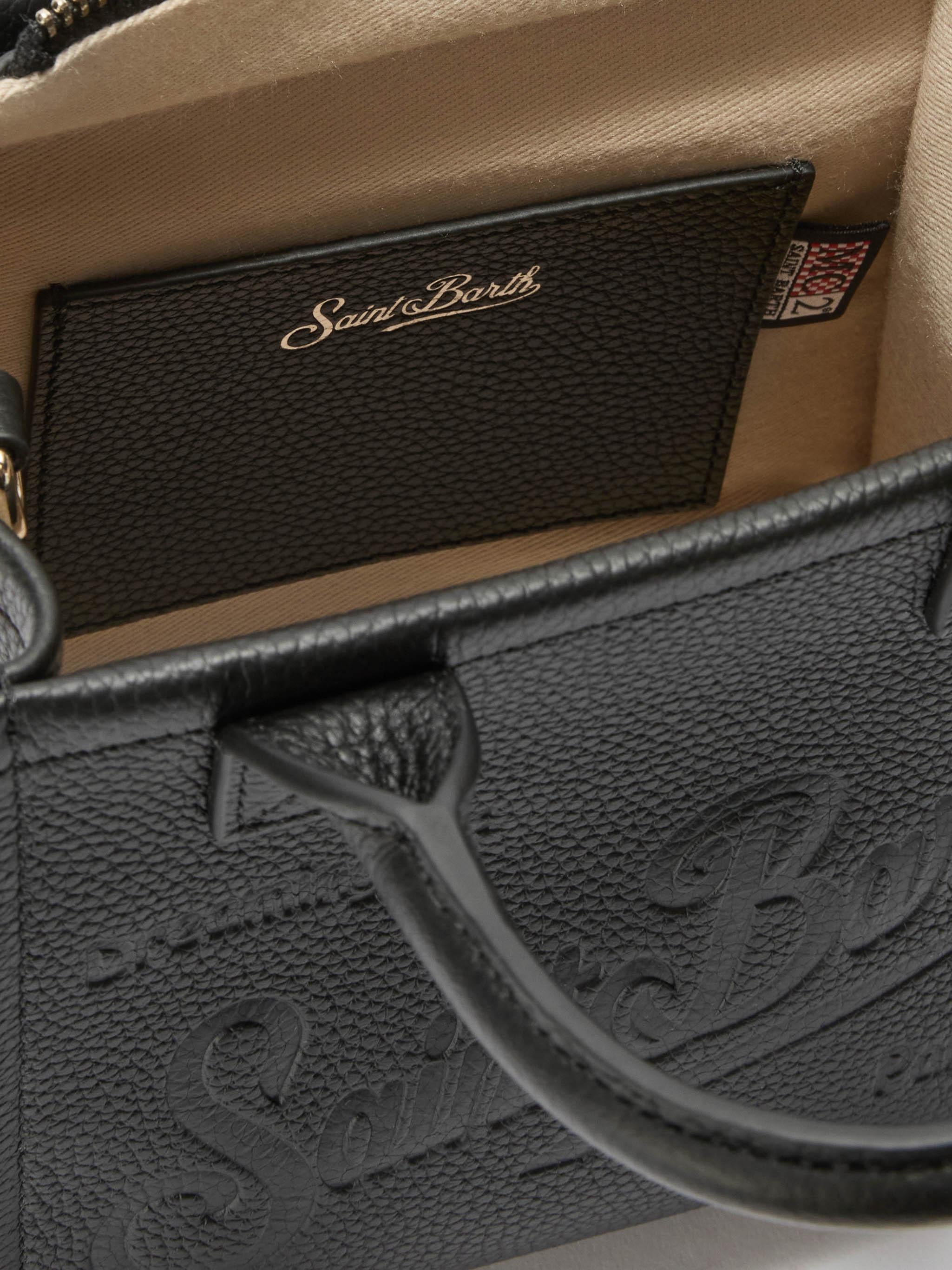 Borsa a spalla Vanity Bag Mini in pelle martellata nera VANMI 00748I MC2 SAINT BARTH