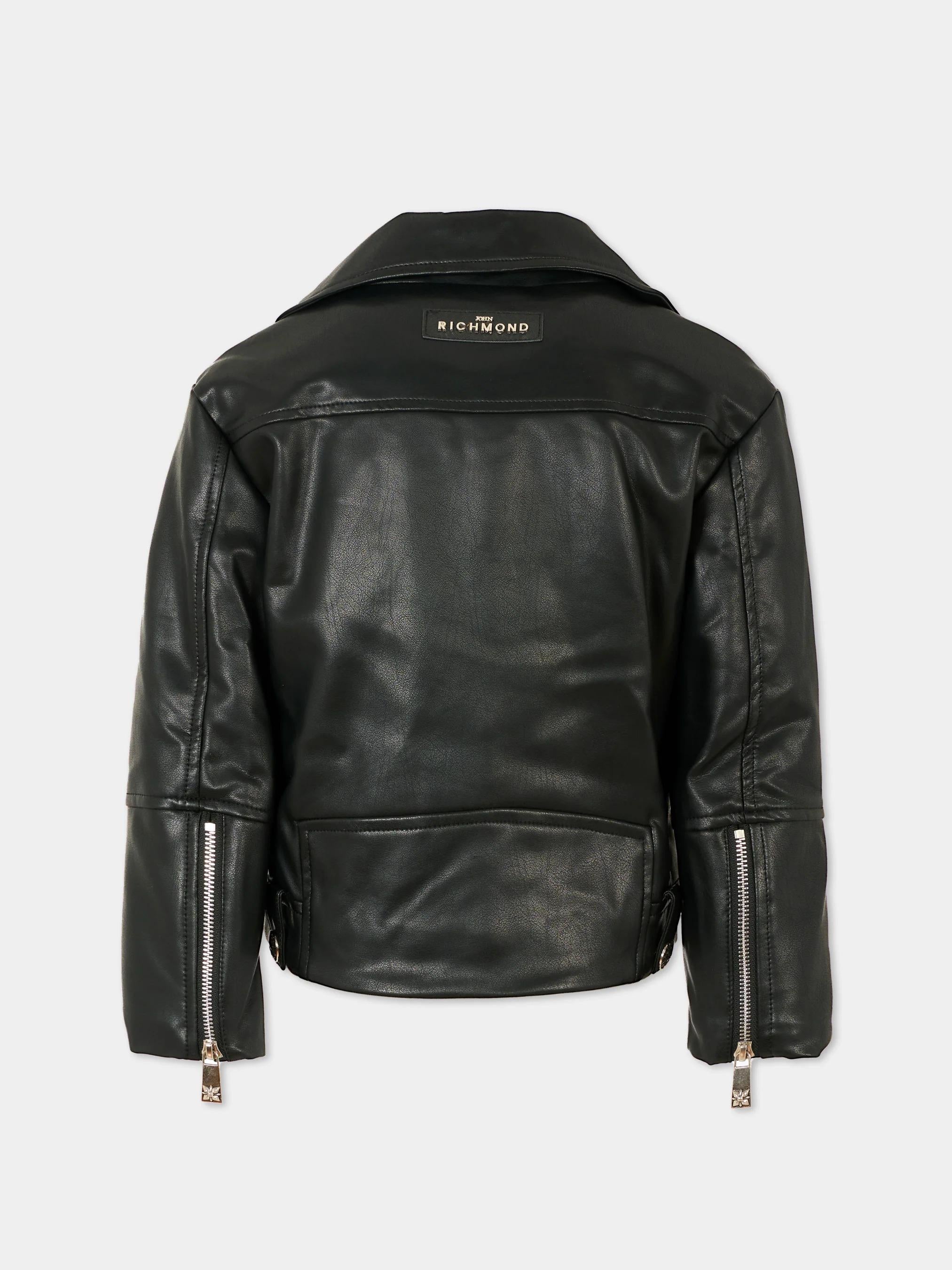 John Richmond Giubbotto in ecopelle nero per bambino con logo RBA25032GB BLACK Richmond kids