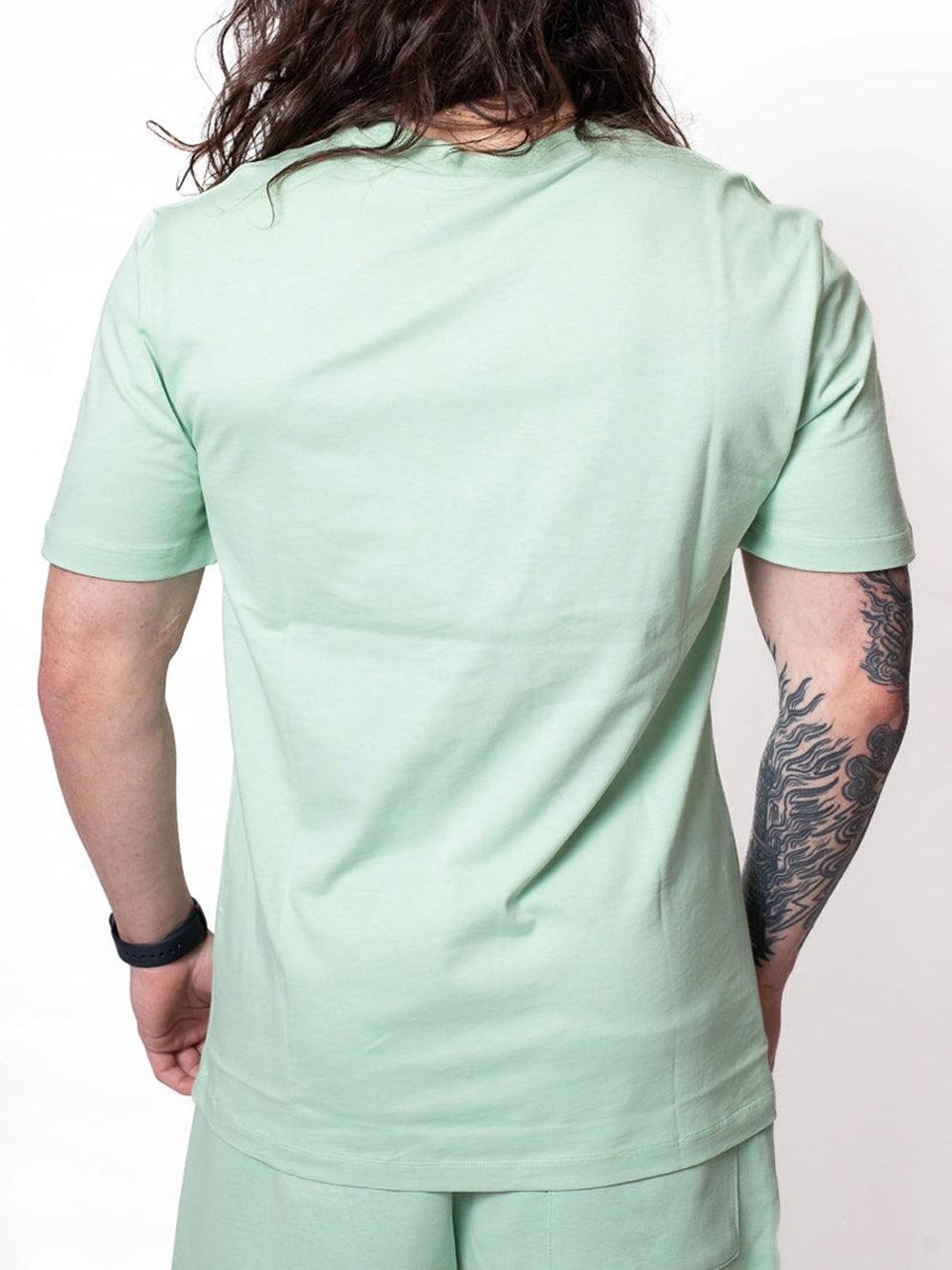 T-shirt jersey girocollo con stampa verde