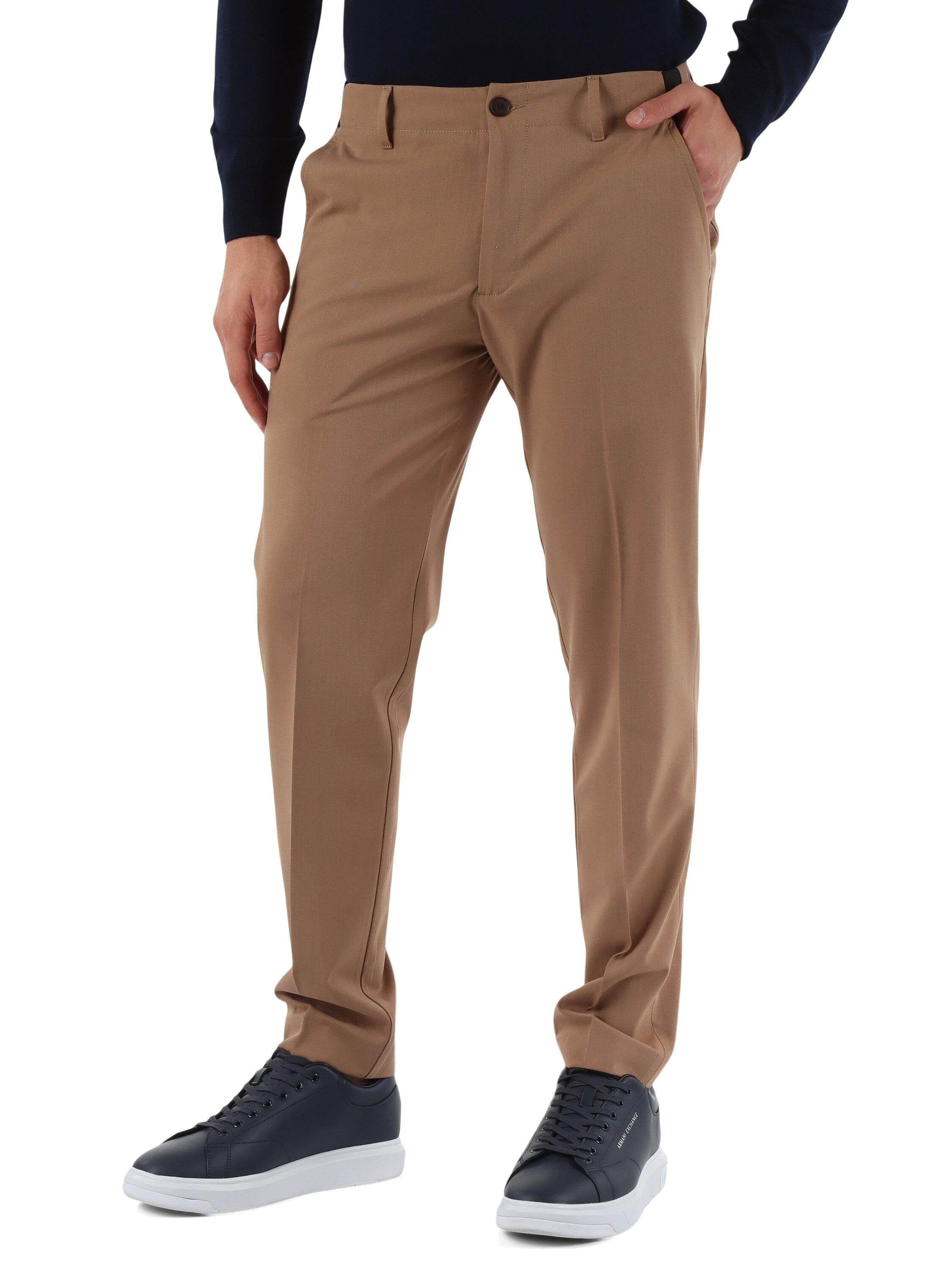 DANIELE ALESSANDRINI<BR/>Pantaloni slim fit PORTOFINO in misto lana CAMEL DA1FW26P007 470 DANIELE ALESSANDRINI