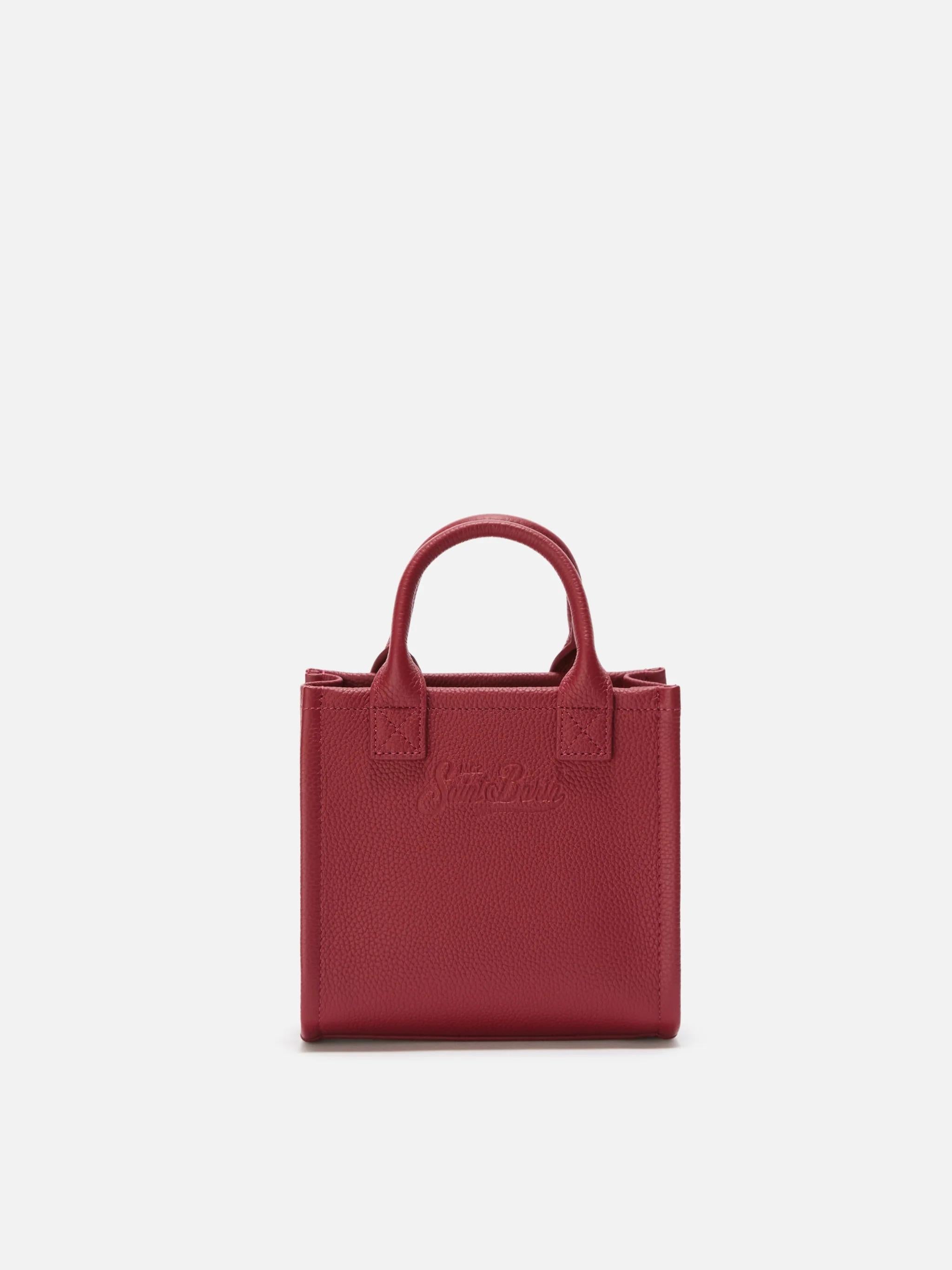 Borsa a spalla Vanity Bag Mini in pelle martellata bordeaux VANMI 00777I MC2 SAINT BARTH