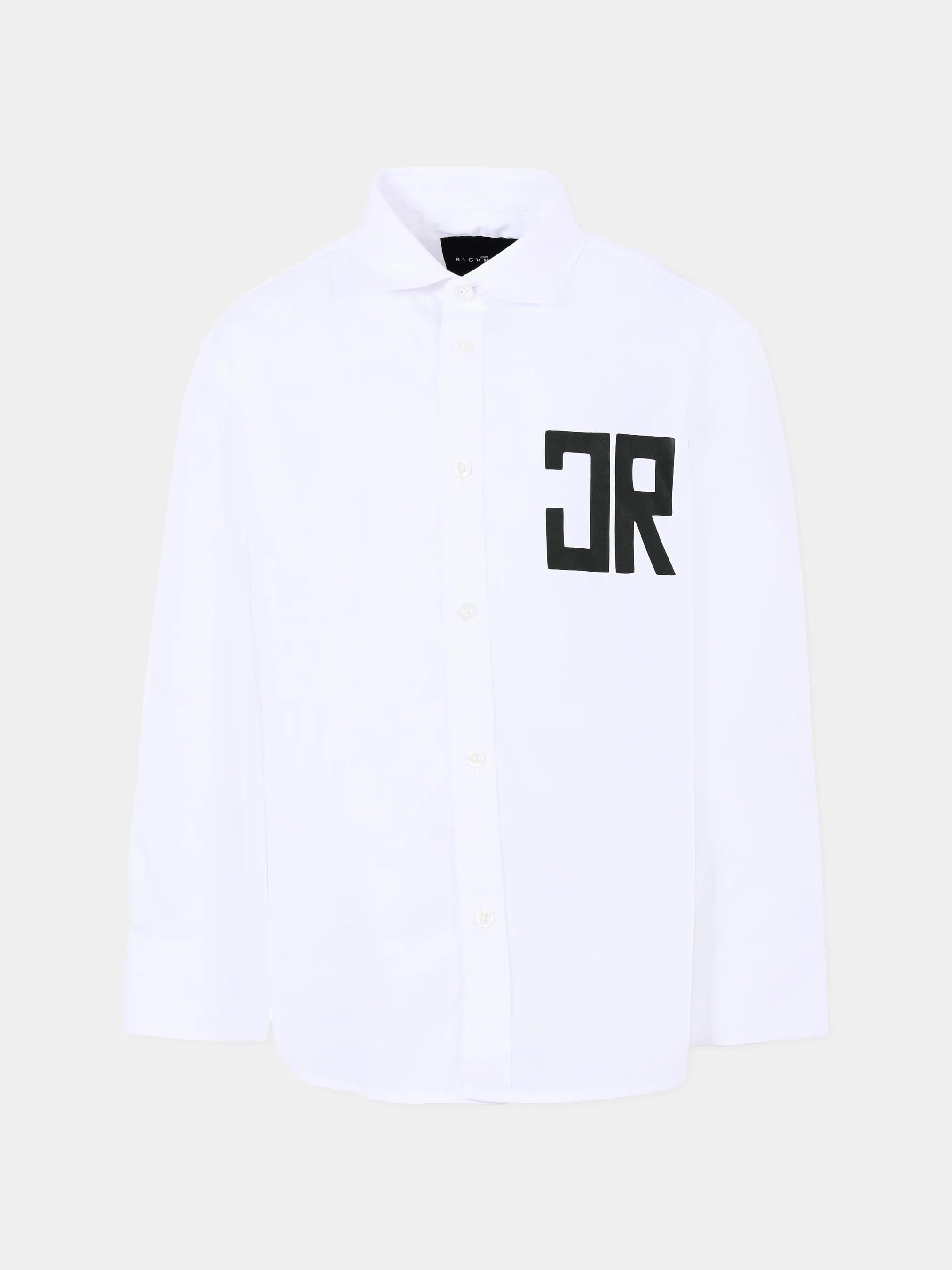 John Richmond Camicia bianca per bambino con logo RBA25129CA WHITE Richmond kids