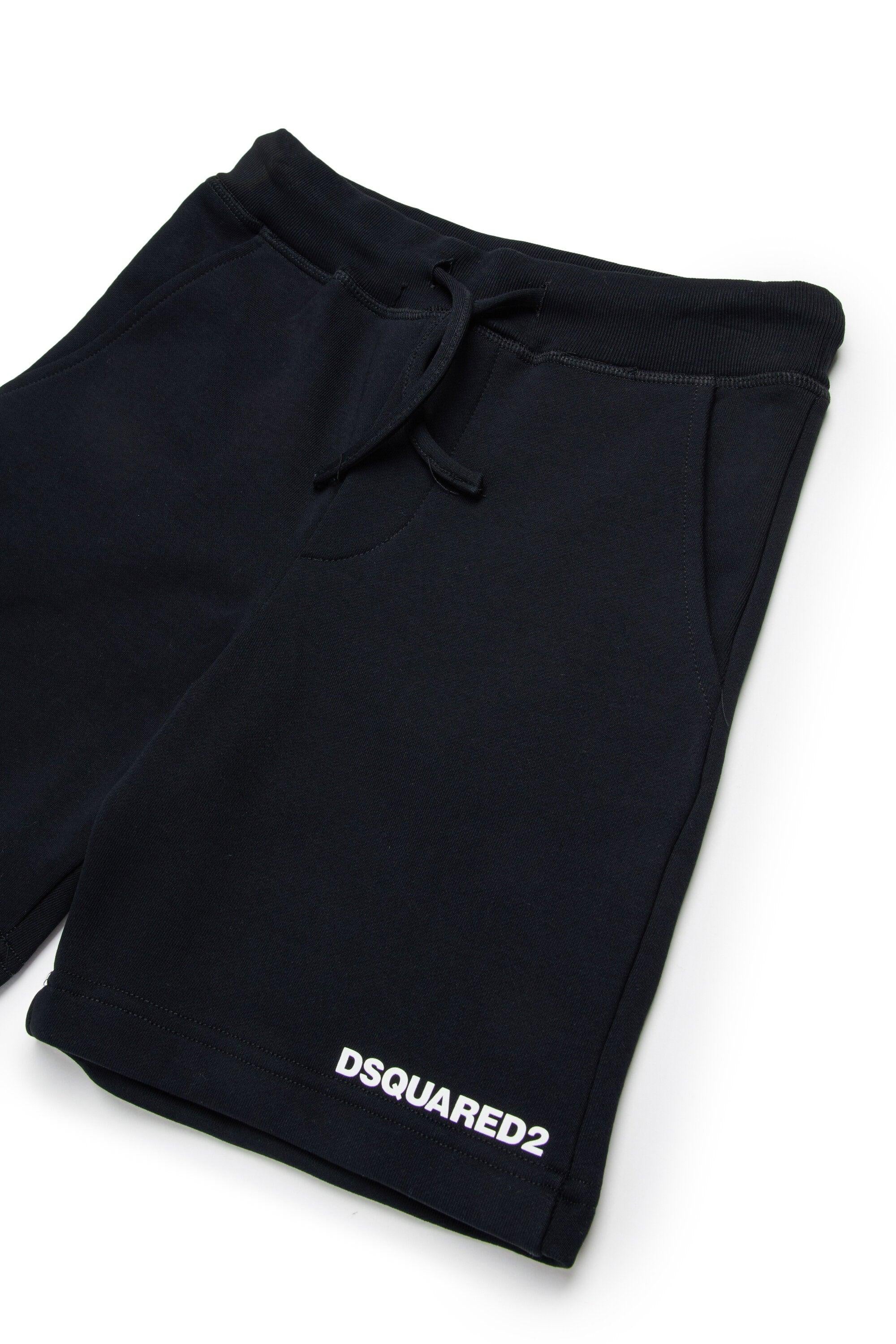 Dsquared2 Shorts in felpa con logo nero