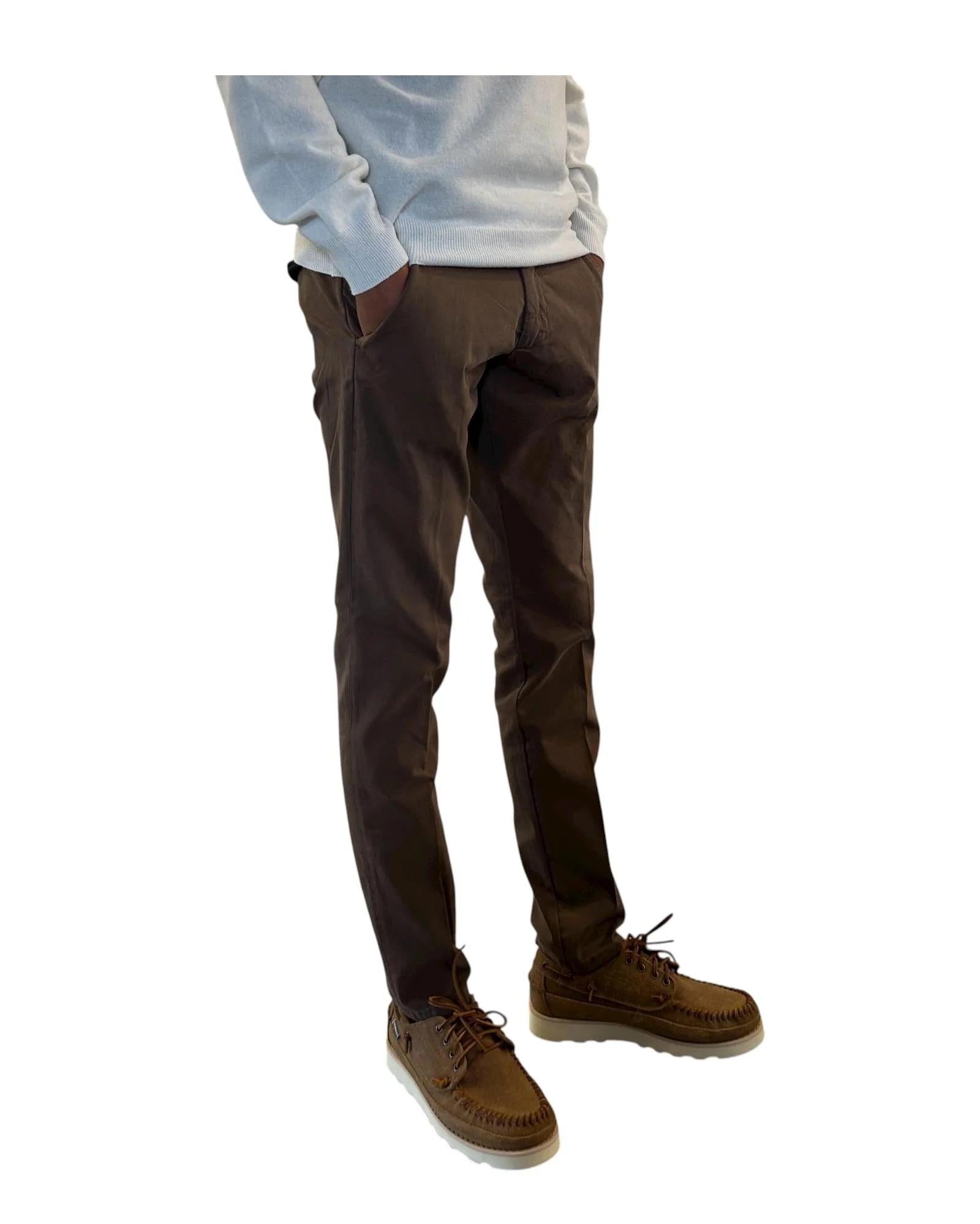 ROY ROGER'S PANTALONE NEW ROLF IN GABARDINA LEATHER RRU013C8700112 C0108 ROY ROGER'S