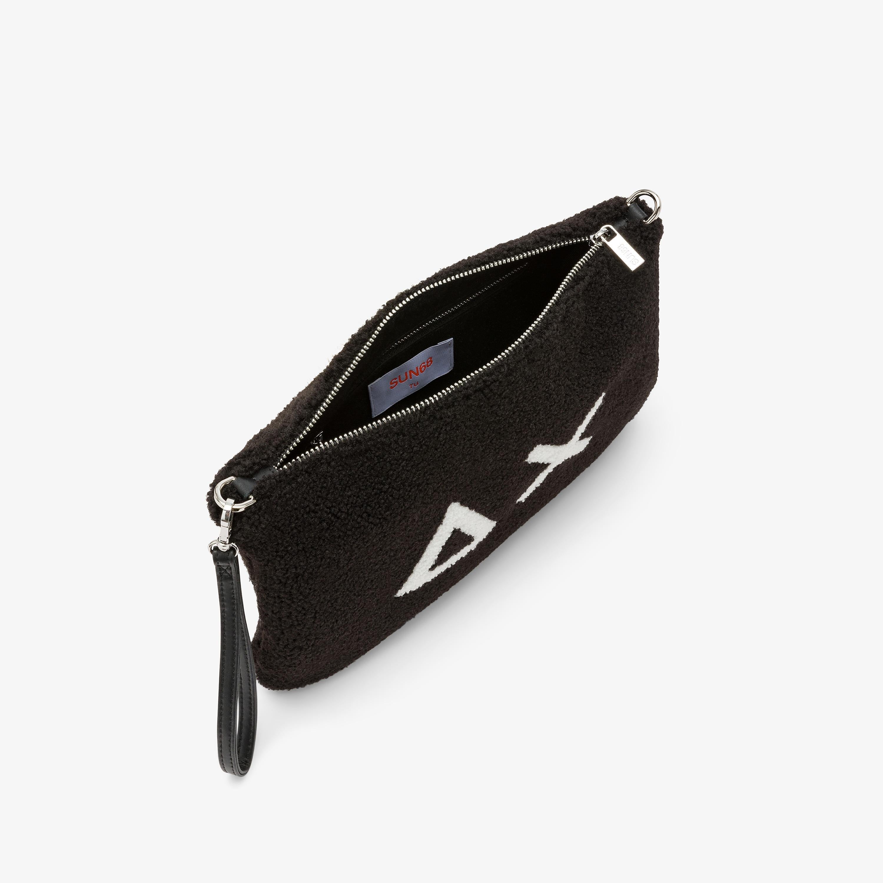 Pochette in teddy nero X45223 11 SUN 68