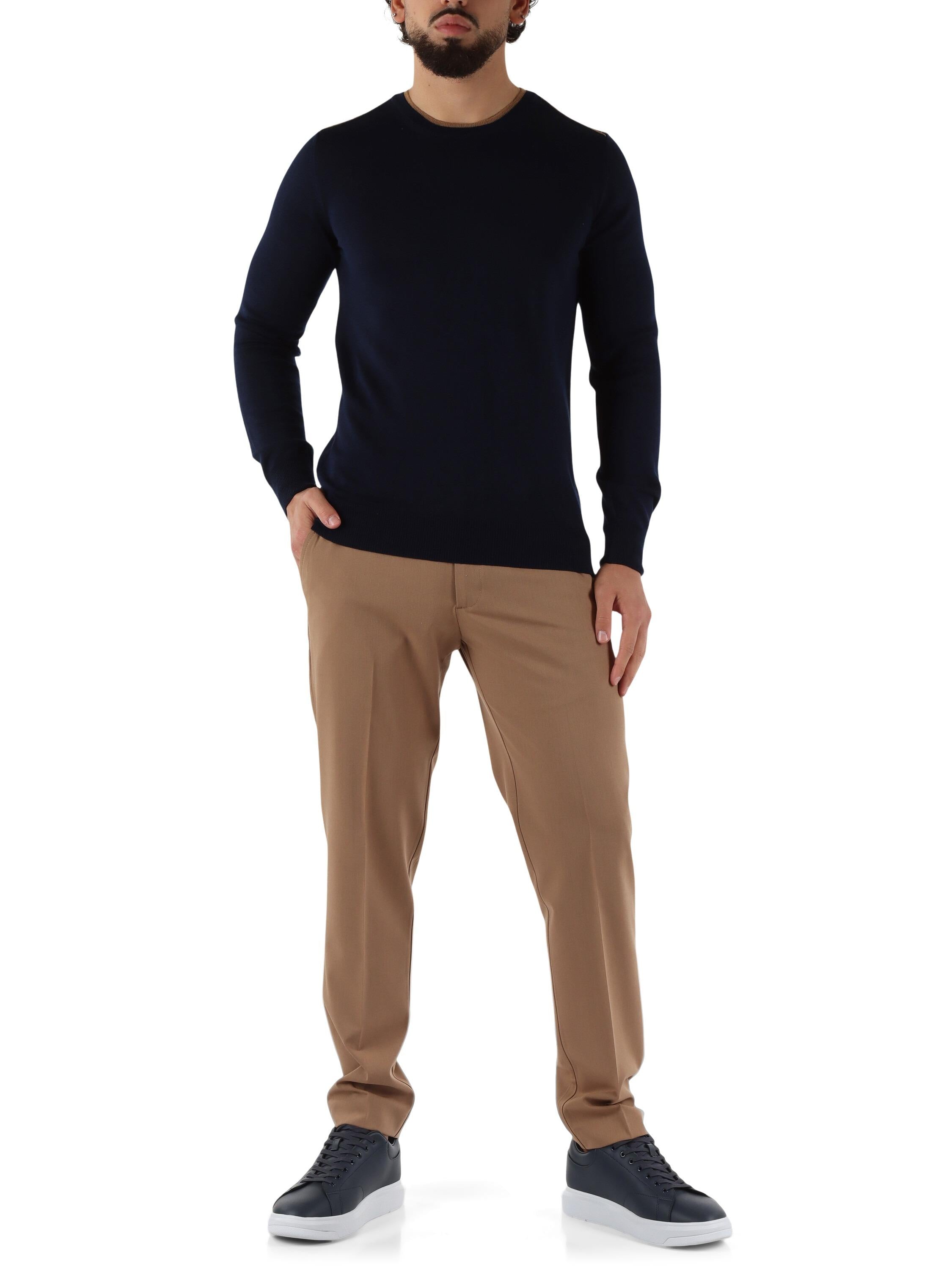 DANIELE ALESSANDRINI<BR/>Pantaloni slim fit PORTOFINO in misto lana CAMEL DA1FW26P007 470 DANIELE ALESSANDRINI