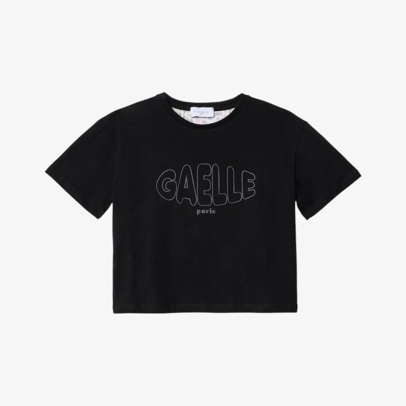 Tshirt Gaelle Nera con apertura sul retro animalier