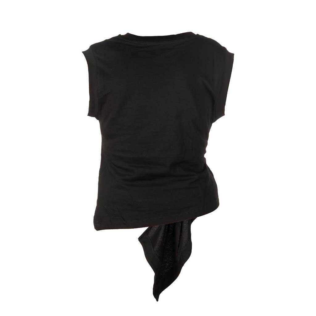 T-shirt G aelle smanicata con dettaglio arricciato nera